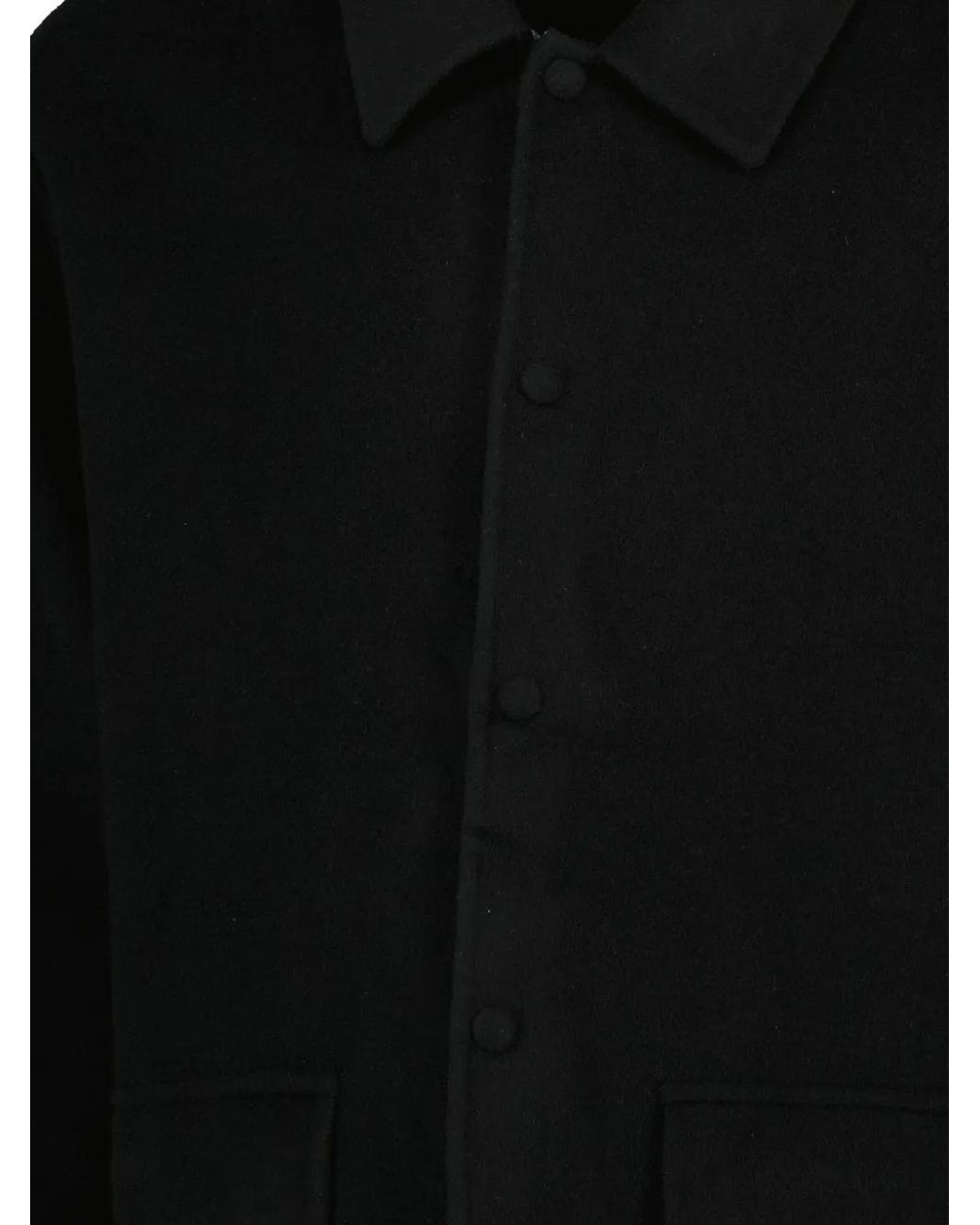 Officine Generale Black Vasco Coat for men