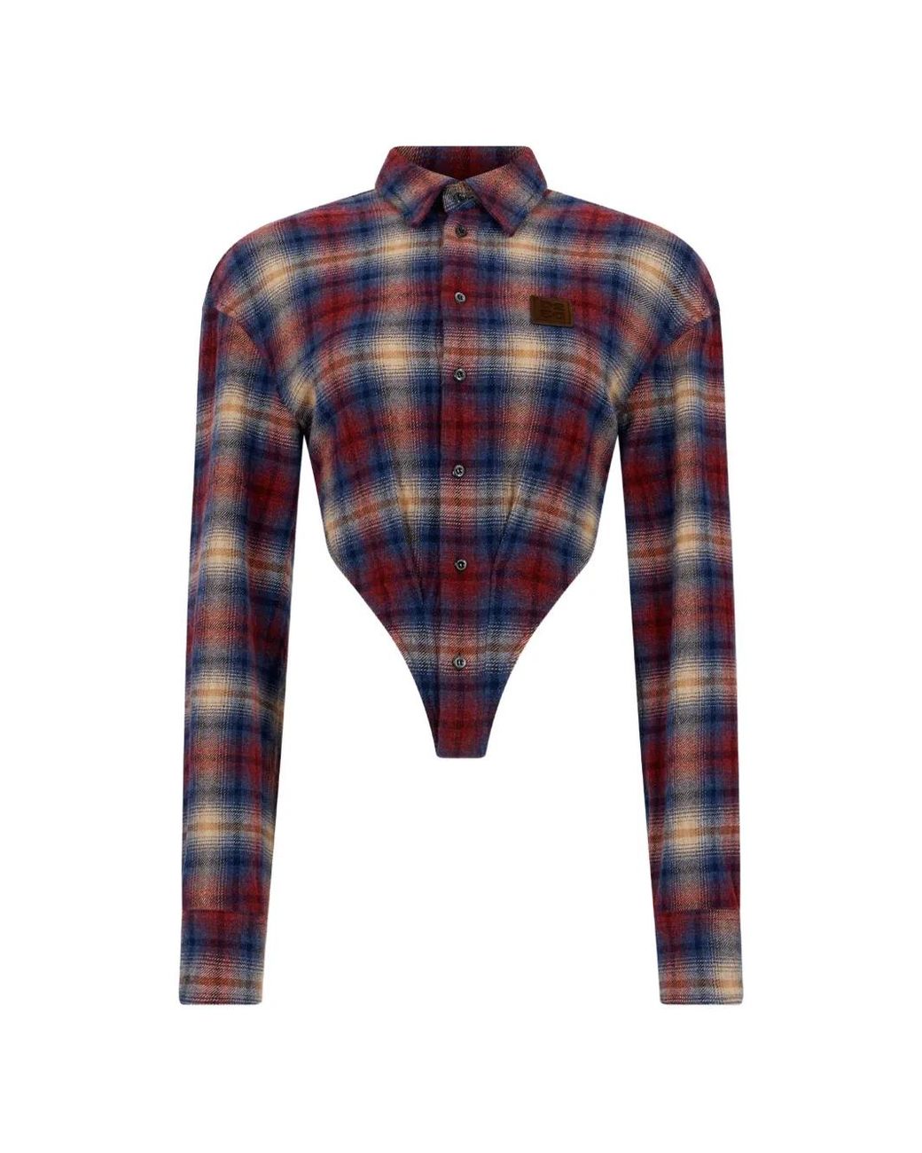 DSquared² Blue Chemise Asymétrique À Carreaux