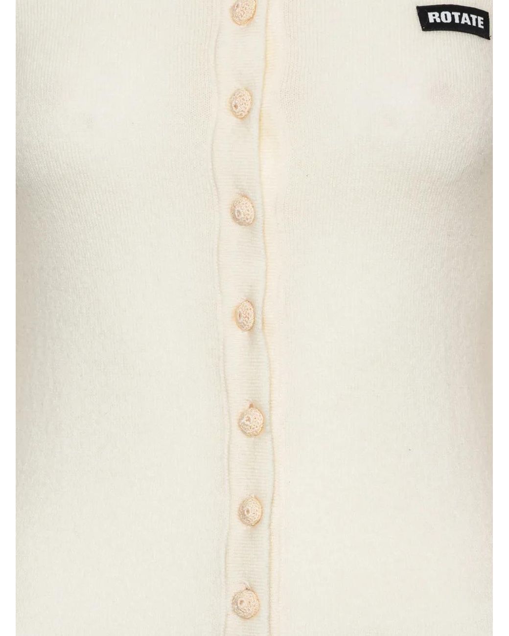 ROTATE BIRGER CHRISTENSEN White Knitted Polo Top