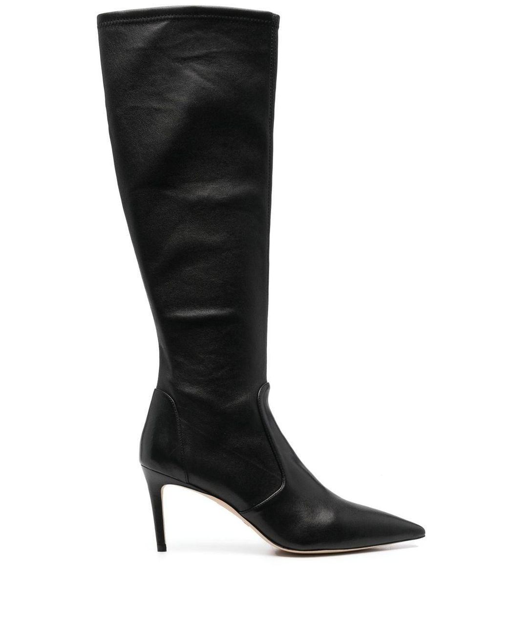 Stuart Weitzman Leather Stuart 75mm Knee-high Boots in Black | Lyst
