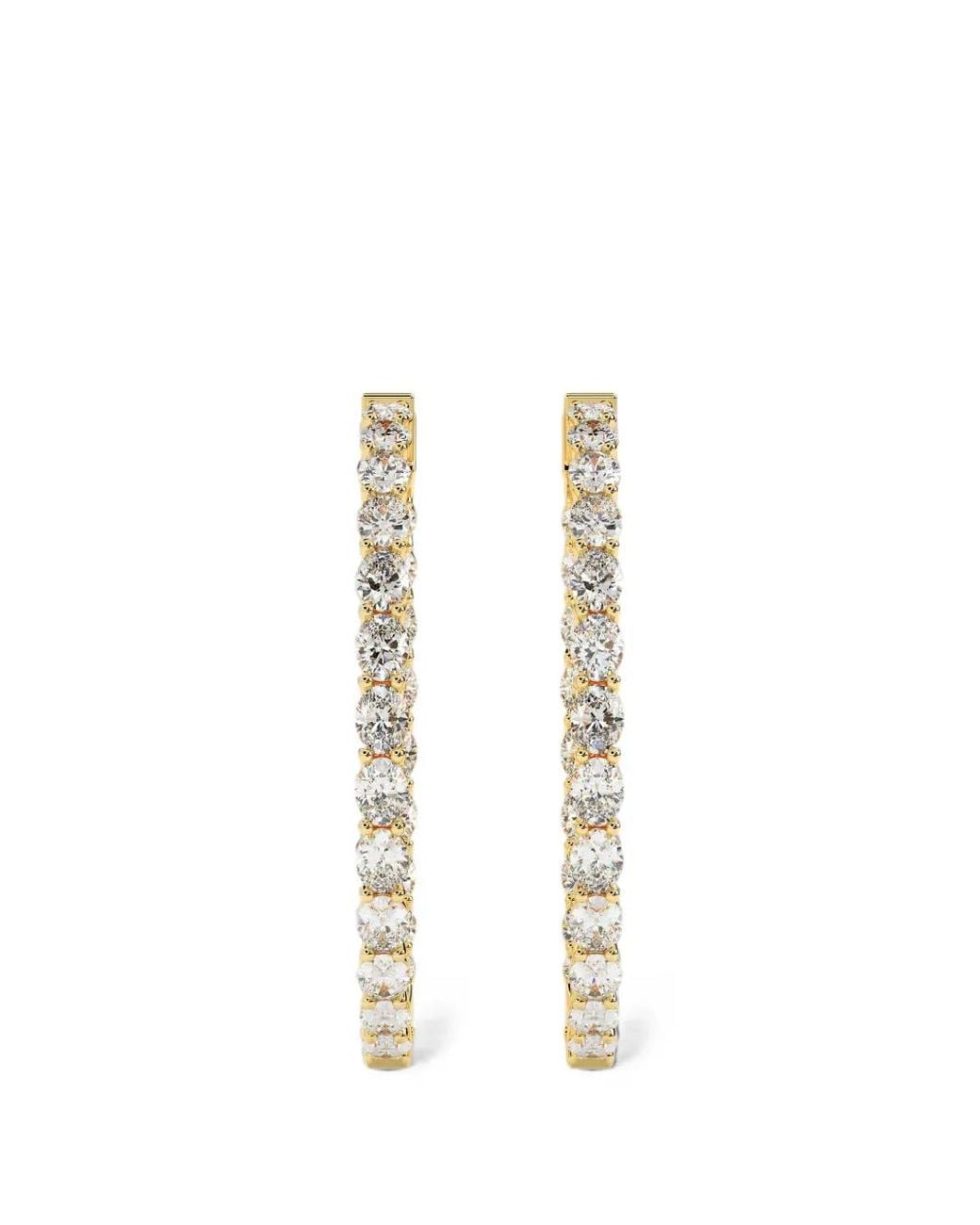 Diamond Essentials White Hoop-Design Diamond Earrings
