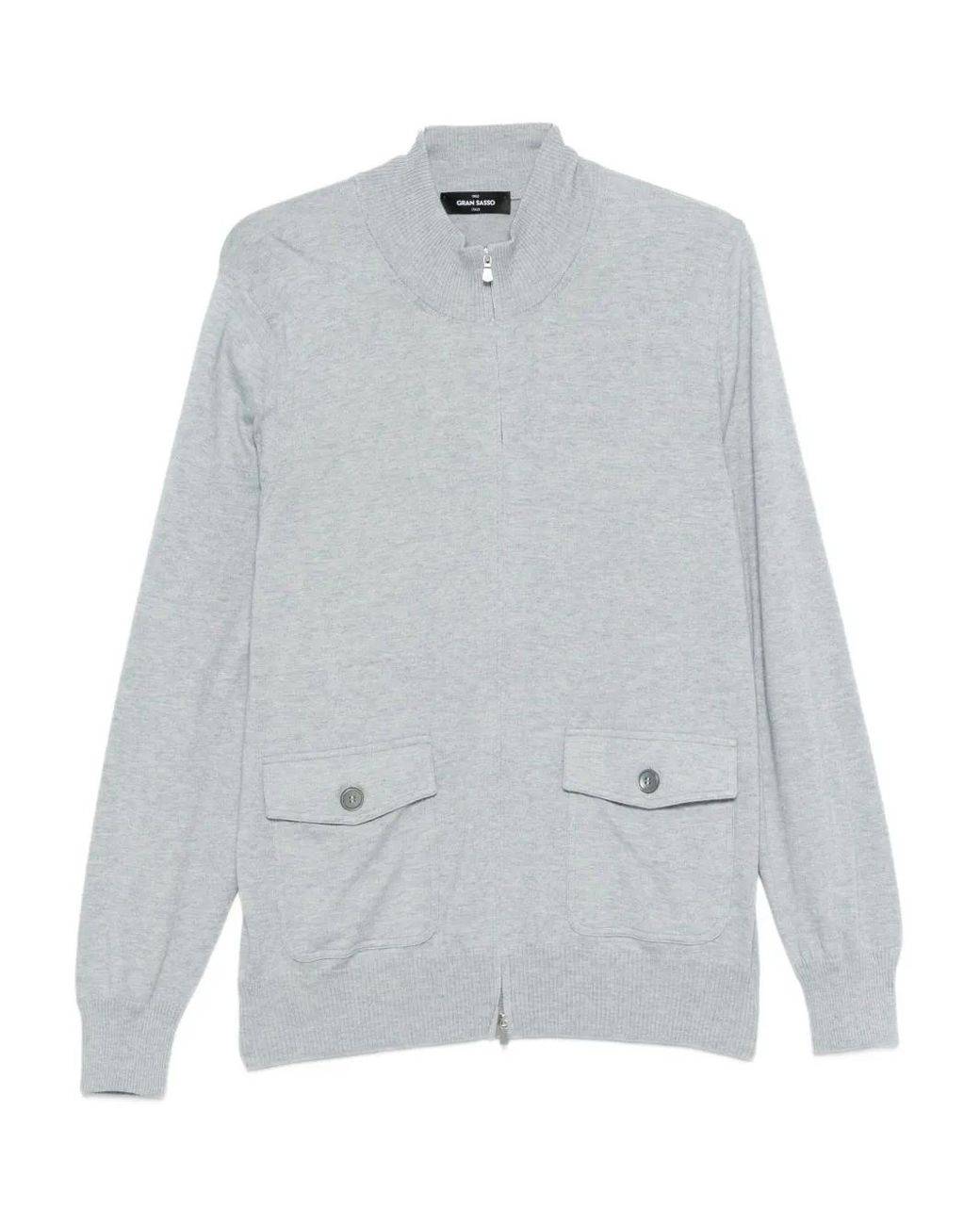 Gran Sasso Gray Zip-Up Pocket Cardigan for men