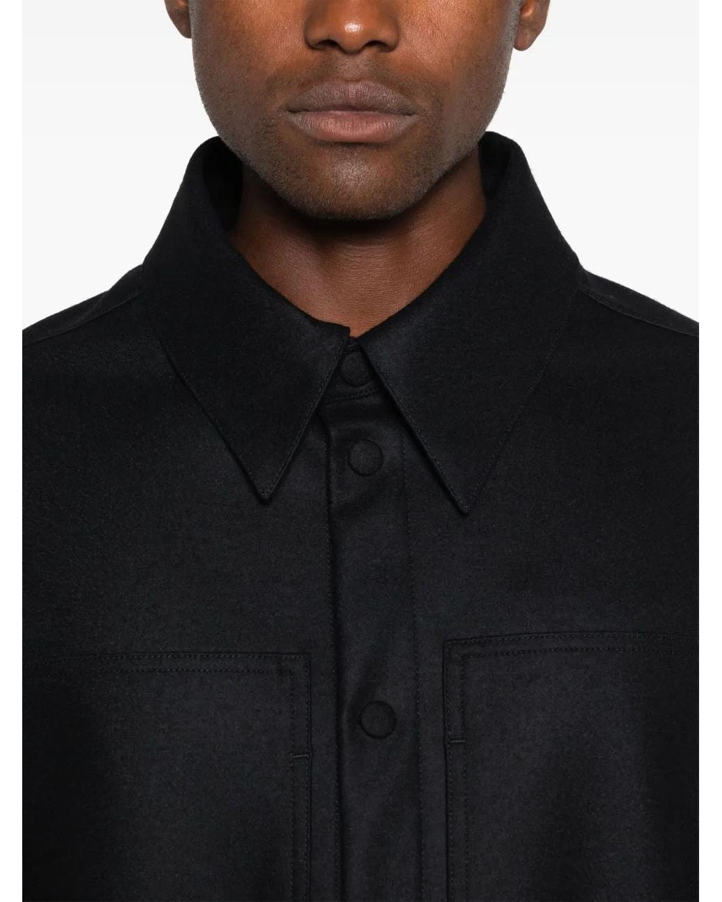 Jil Sander Wollen Overhemd in het Black voor heren