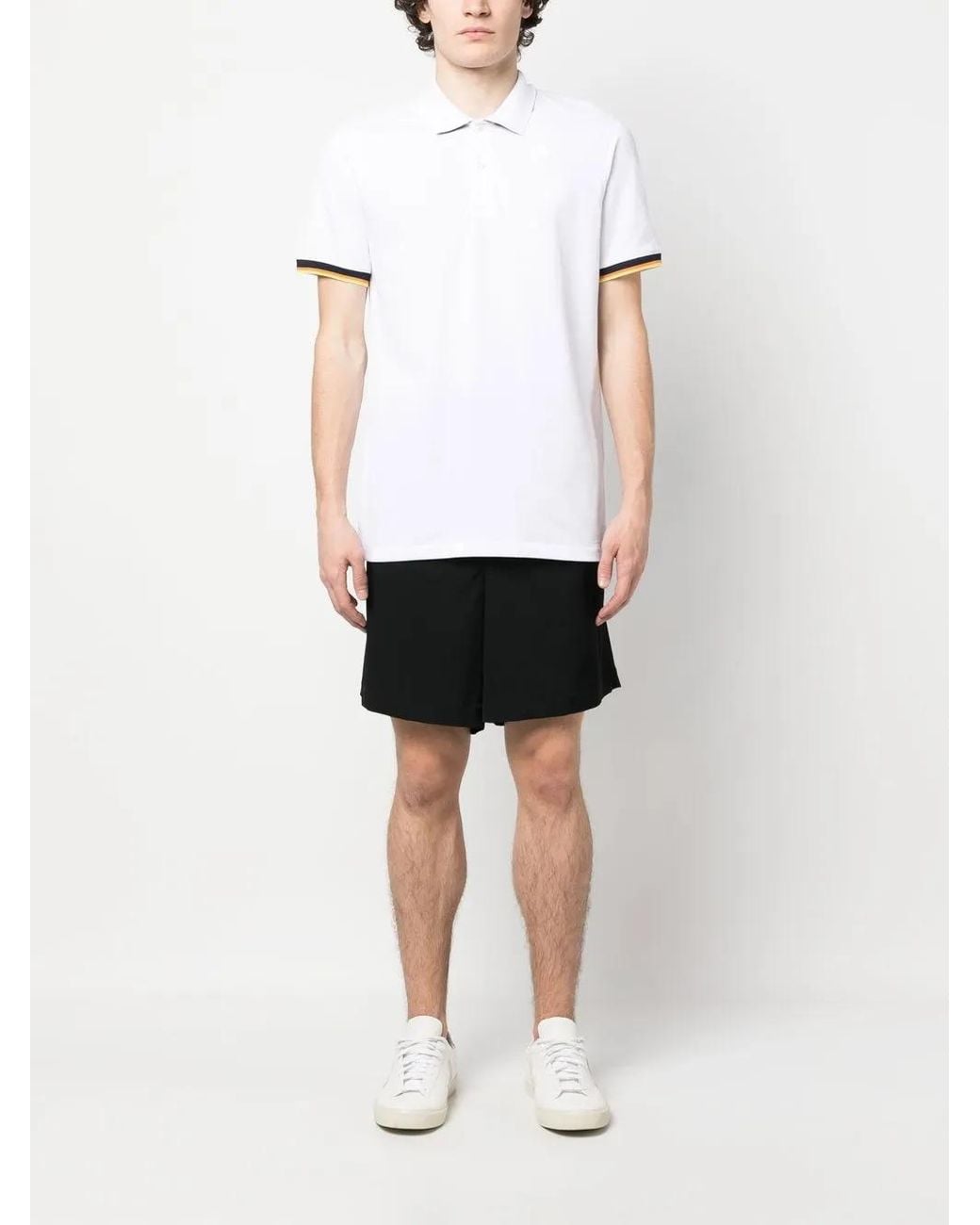 K-Way White Logo-Patch Polo Shirt for men