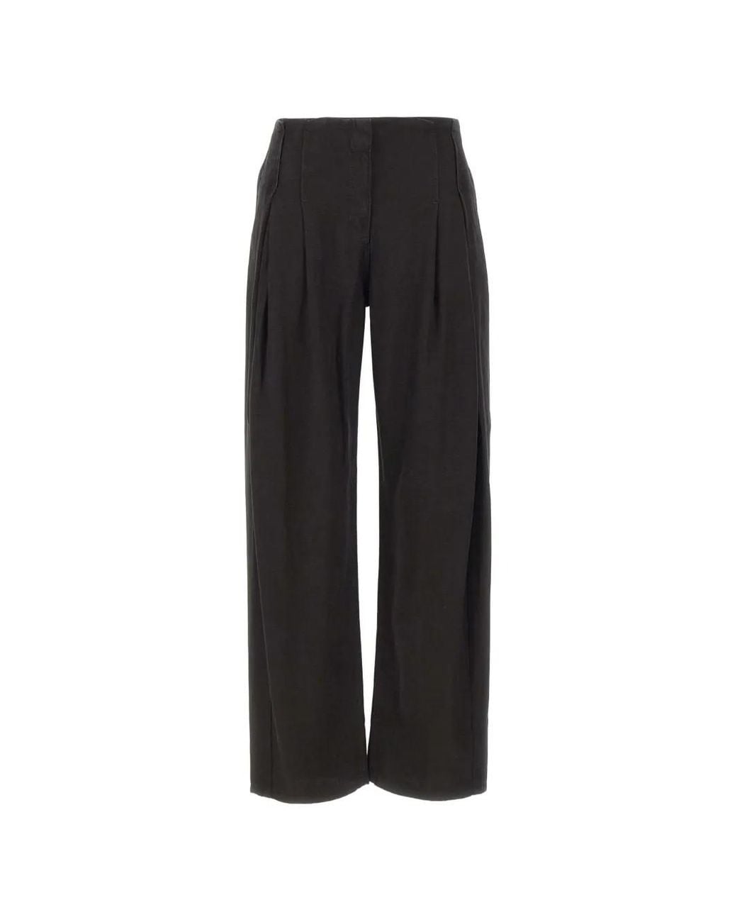 IRO Black Flowy Pleated Trousers