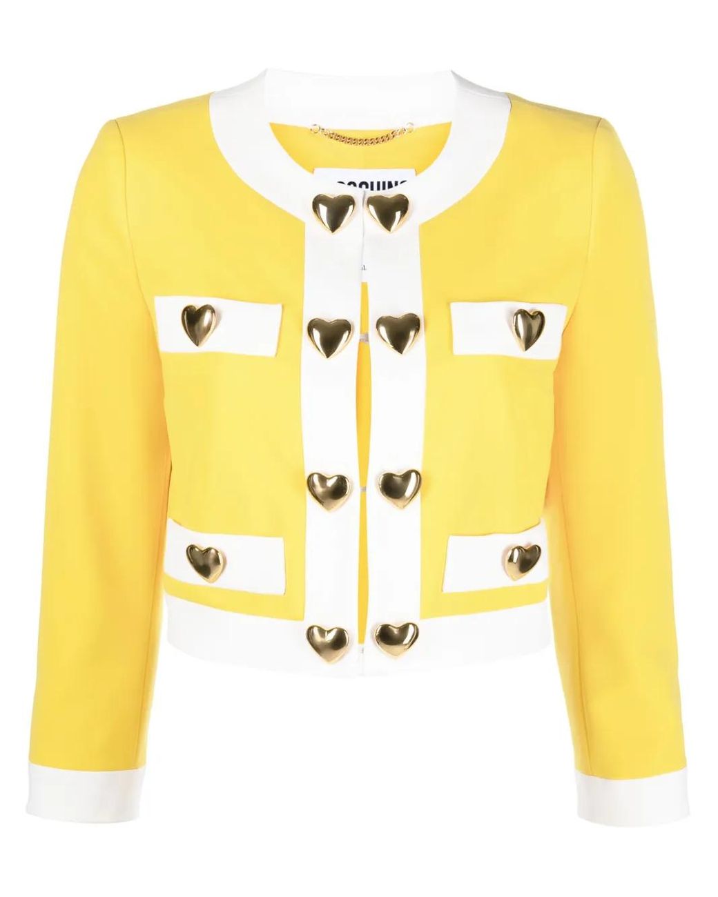 Moschino Metallic Crop Jacket With Applique