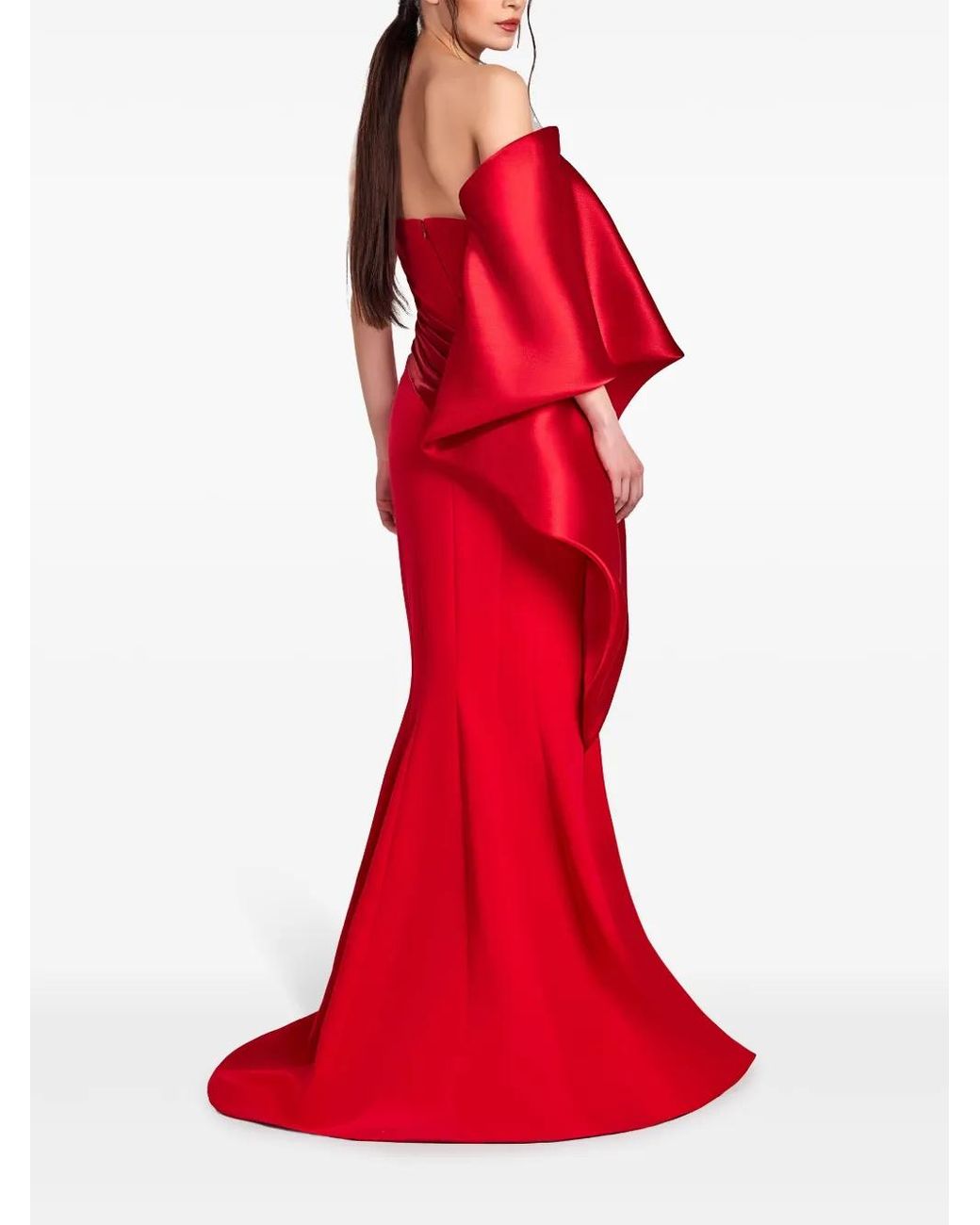 Gaby Charbachy Red Asymmetric Gown