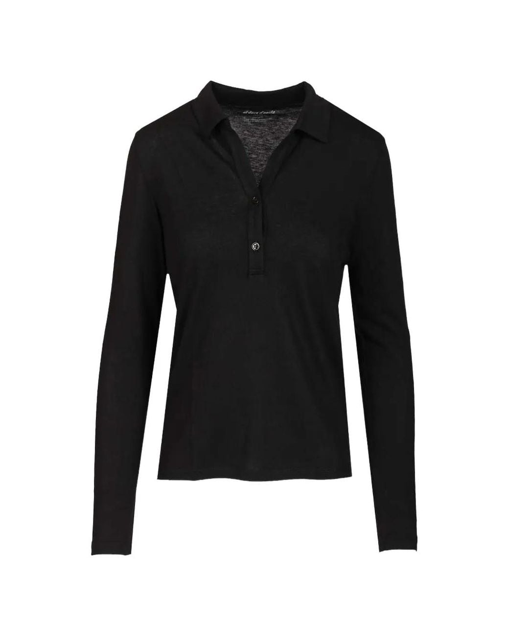 Al Duca D'aosta Black Fine-Knit Polo Shirt