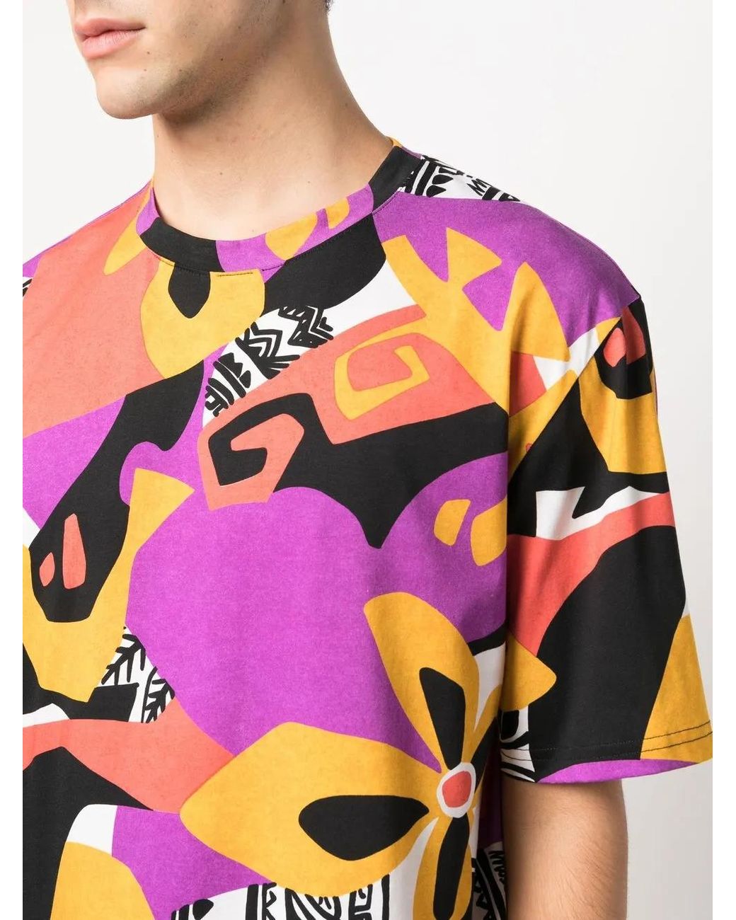Moschino Pink Collage-Print Short-Sleeved T-Shirt for men