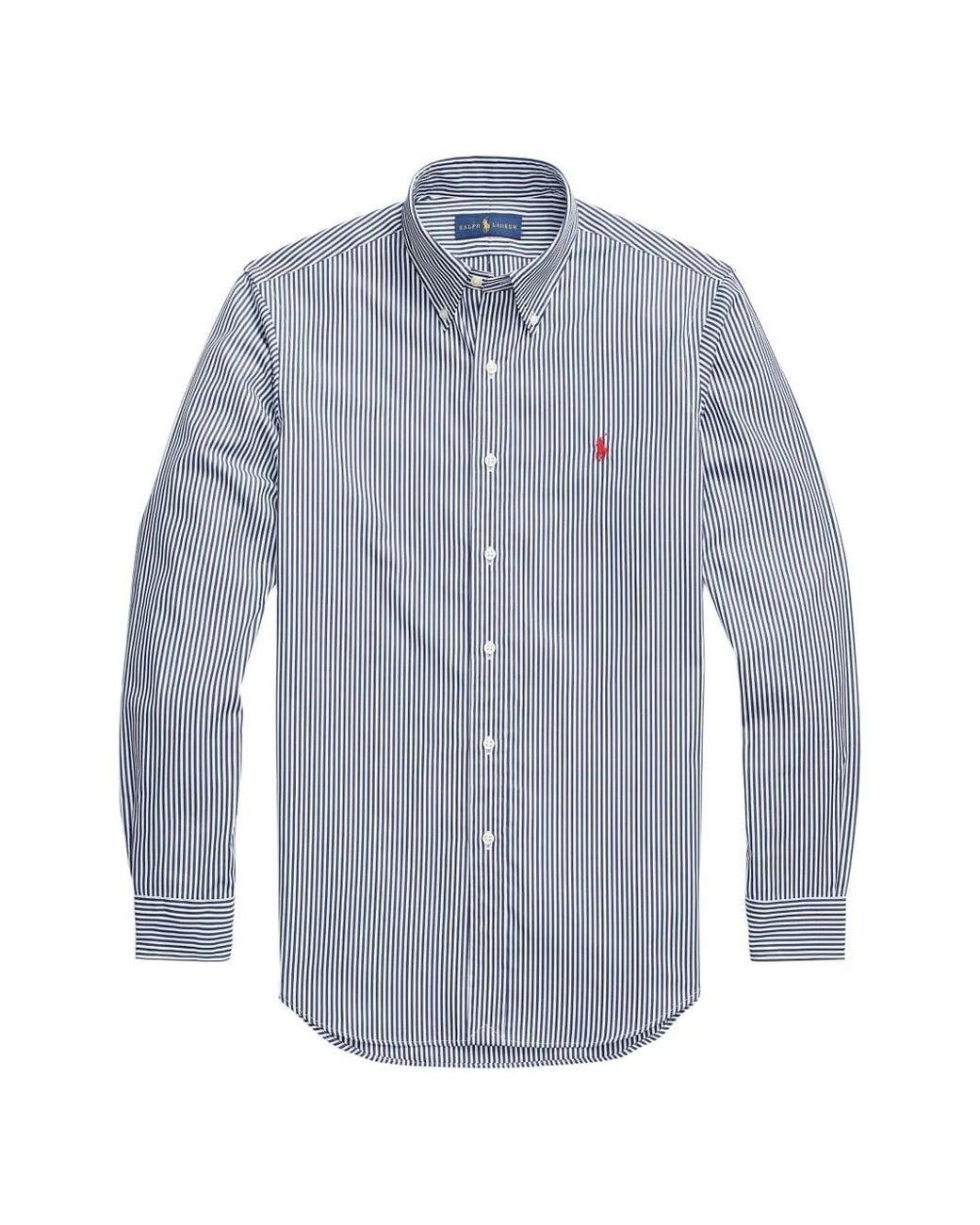 Polo Ralph Lauren Blue Polo Pony Striped Shirt for men