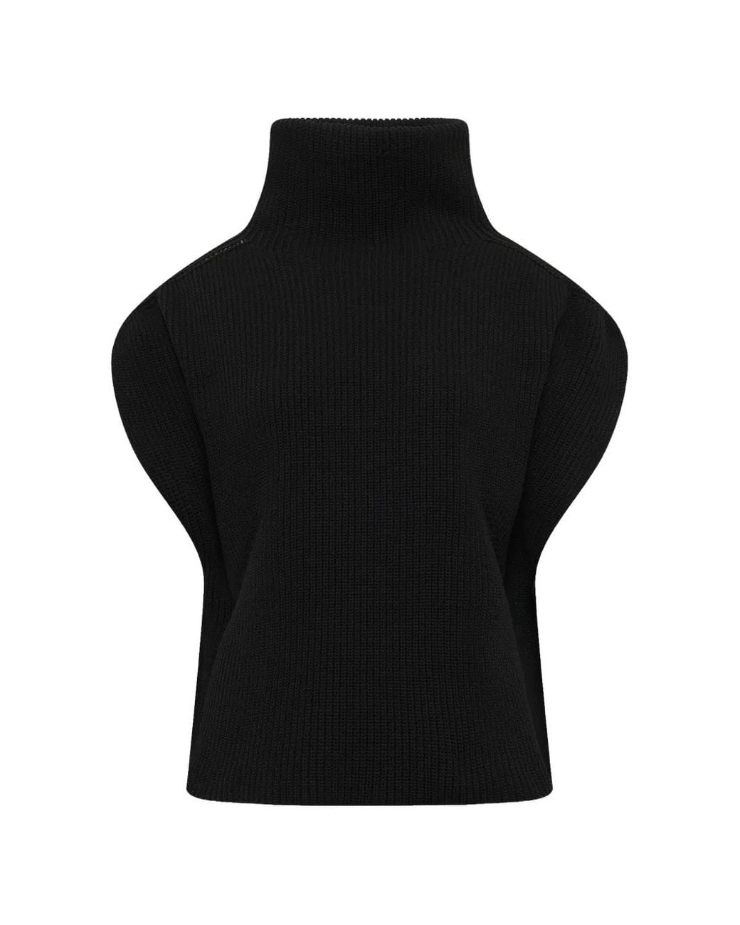 CFCL Black Low Gauge Crease Top