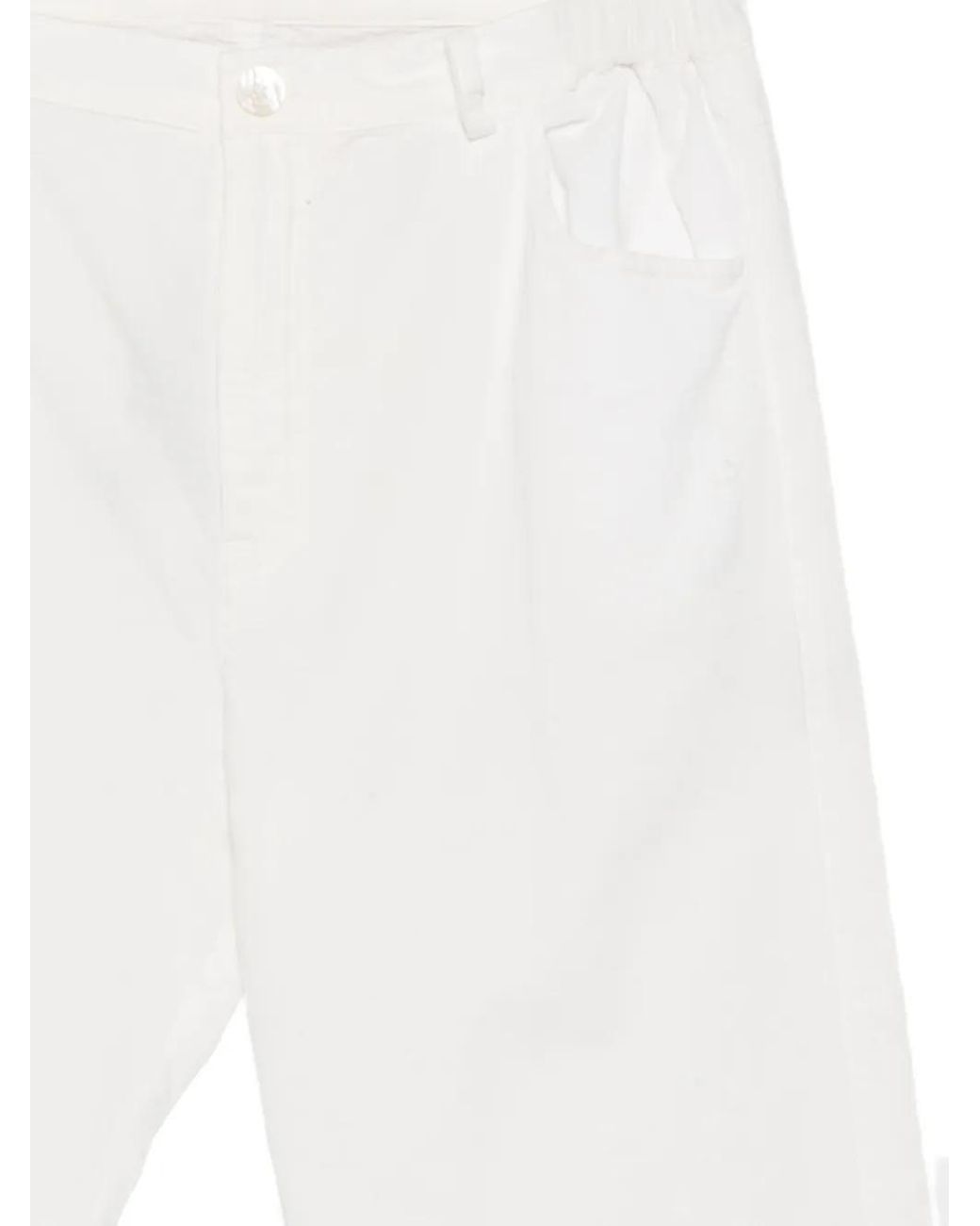 Private 0204 White Elasticated-Waist Trousers