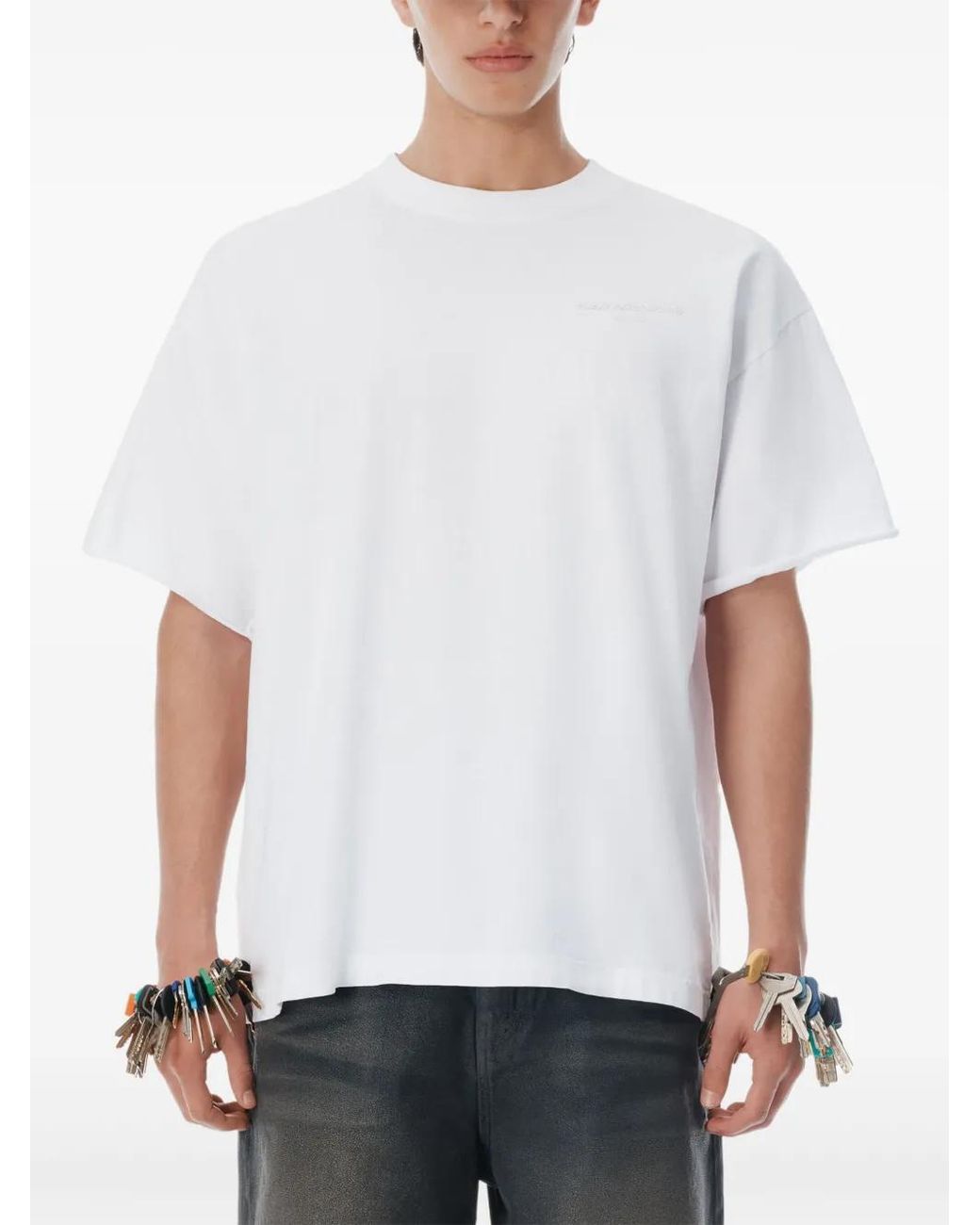 Alexander Wang White Logo Cotton T-Shirt for men