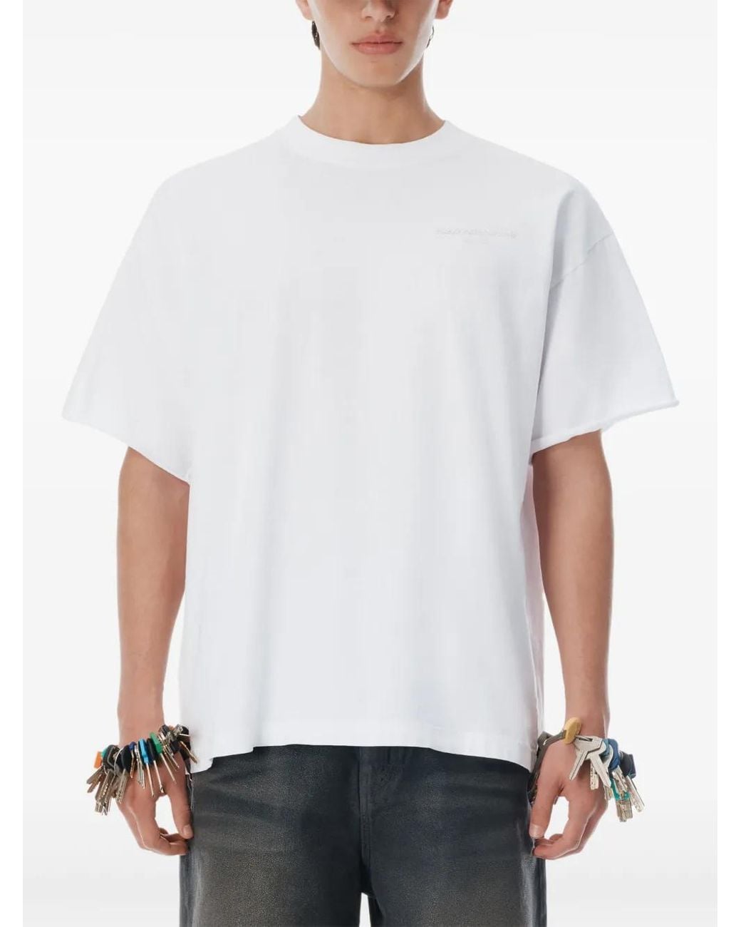 Alexander Wang White Logo Cotton T-Shirt for men