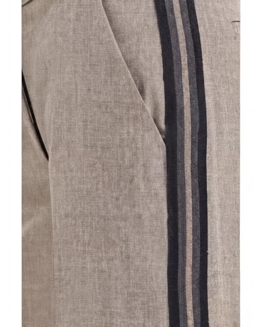 P.A.R.O.S.H. Natural Side-Stripe Wide-Leg Trousers