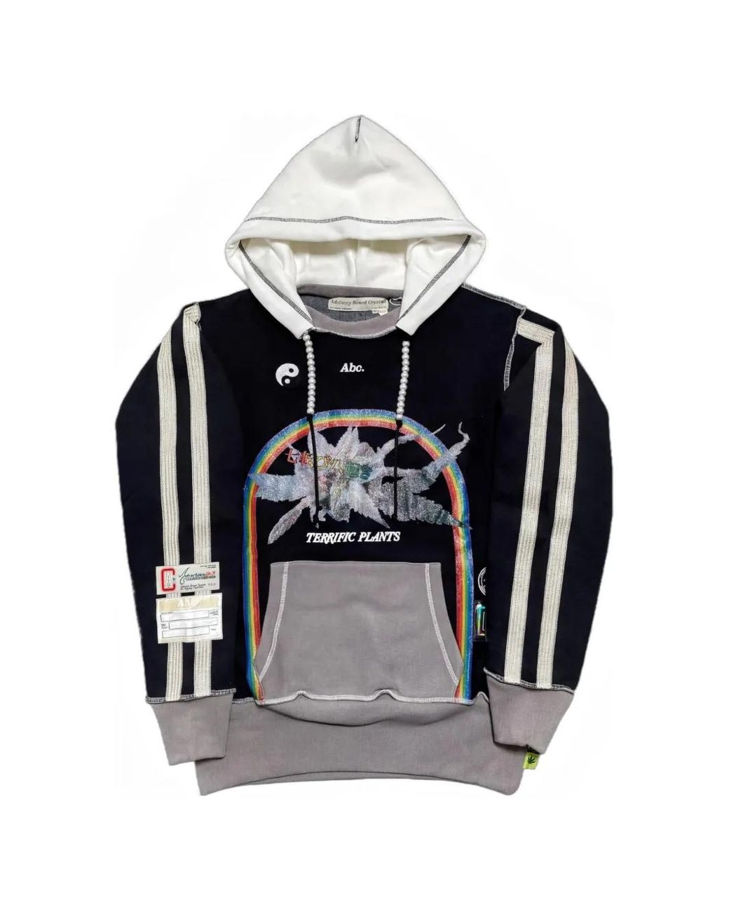 Advisory Board Crystals Black Terrific Plants Graphic-Print Panelled Hoodie for men