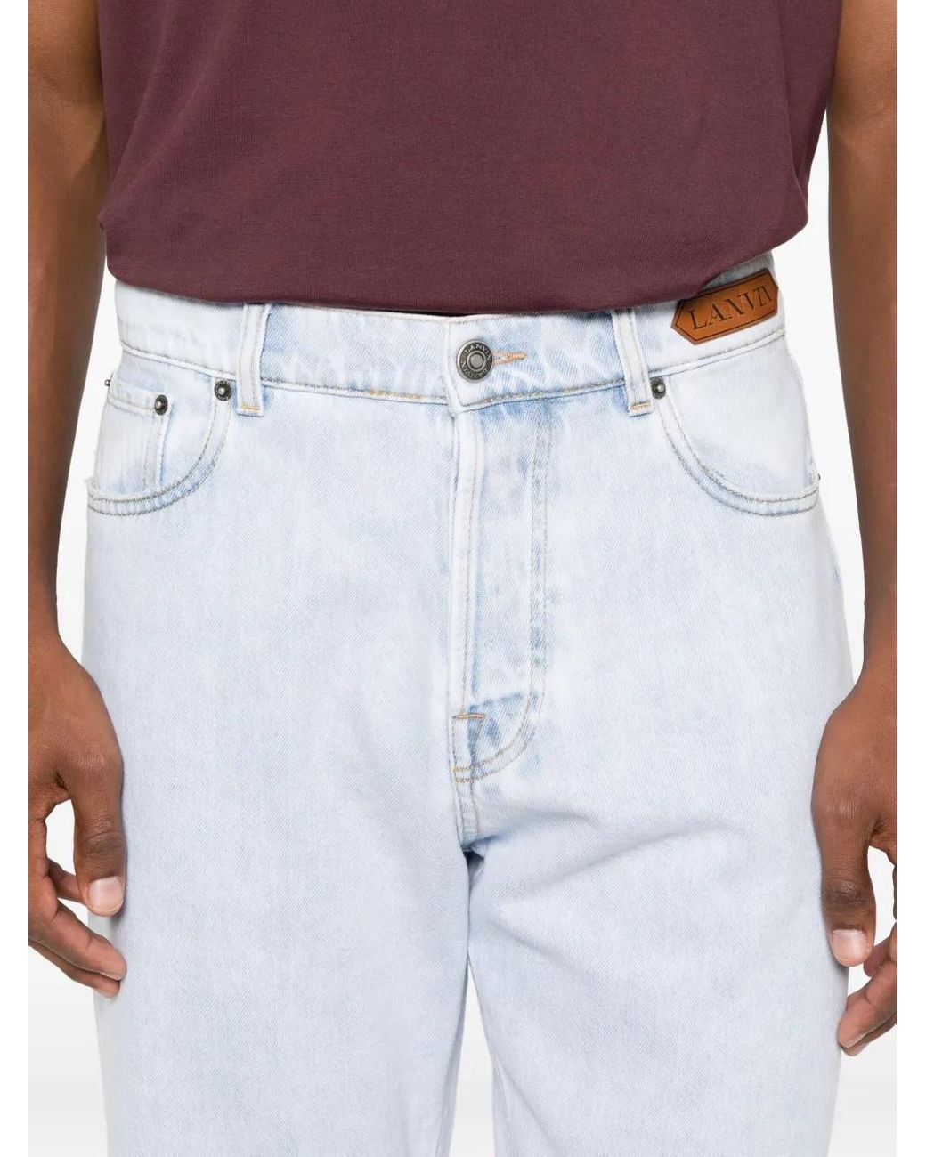 Lanvin Jeans Mit Logo-Patch in White für Herren