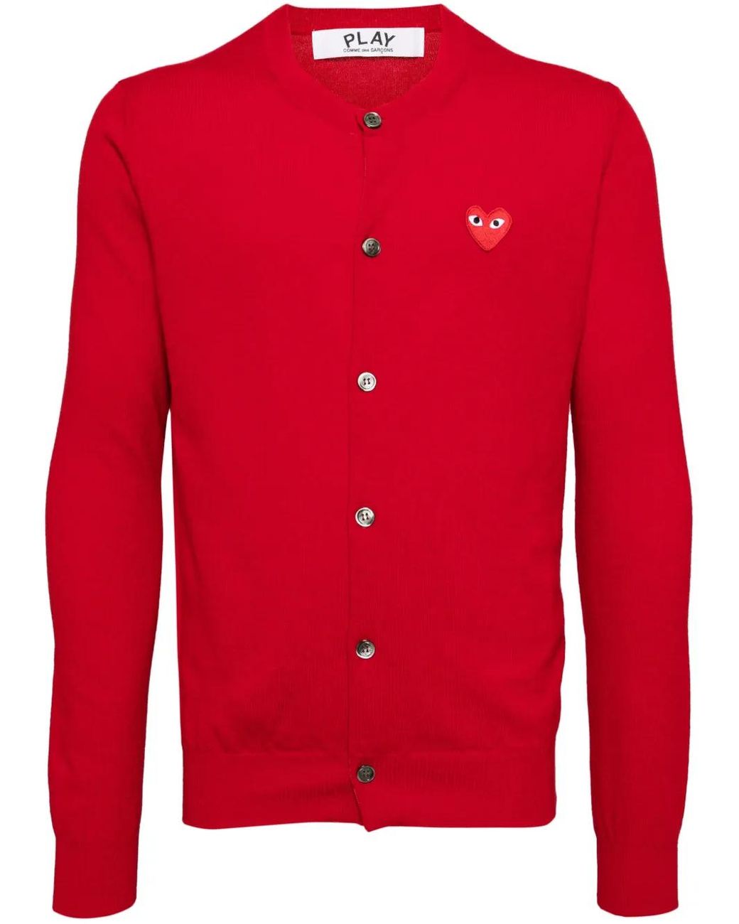 COMME DES GARÇONS PLAY Red Wool Cardigan
