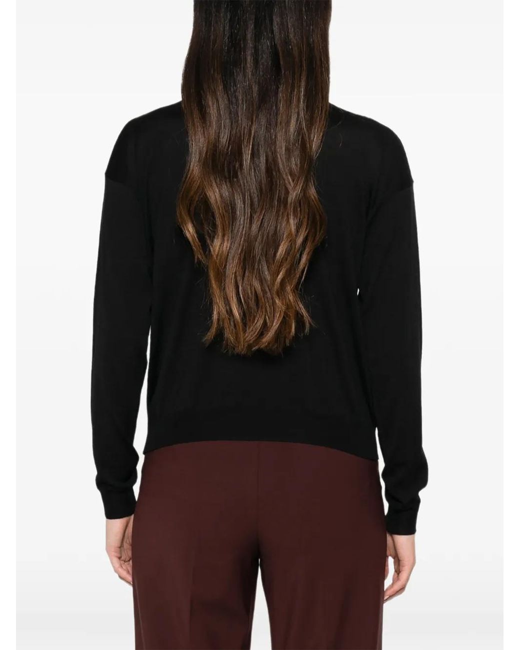 Roberto Collina Black Cut-Out Pussy-Bow Sweater