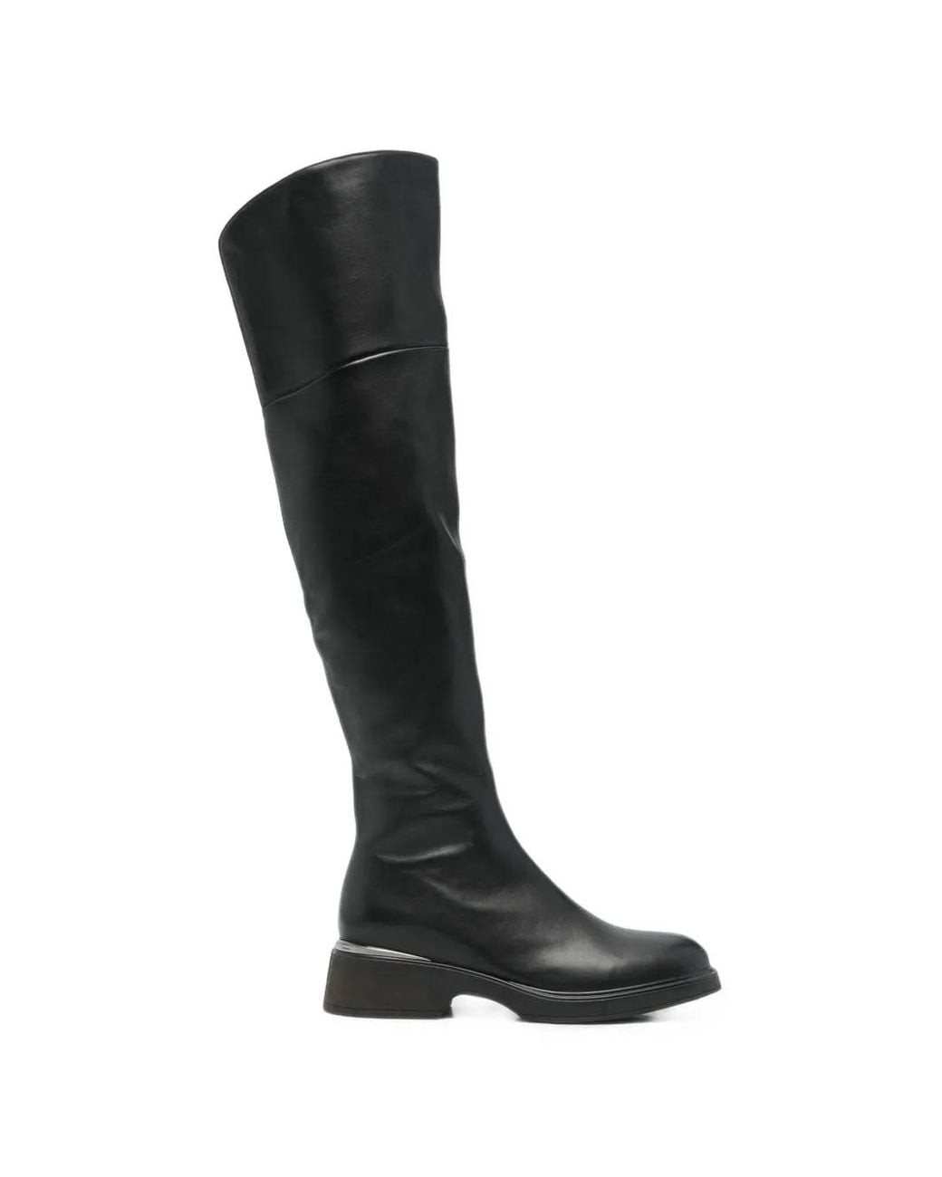 Linda Baumann Black Over-The-Knee Leather Boots