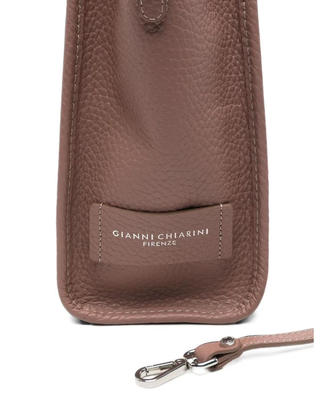 Gianni Chiarini Brown Medium Marcella Pebbled Leather Tote Bag