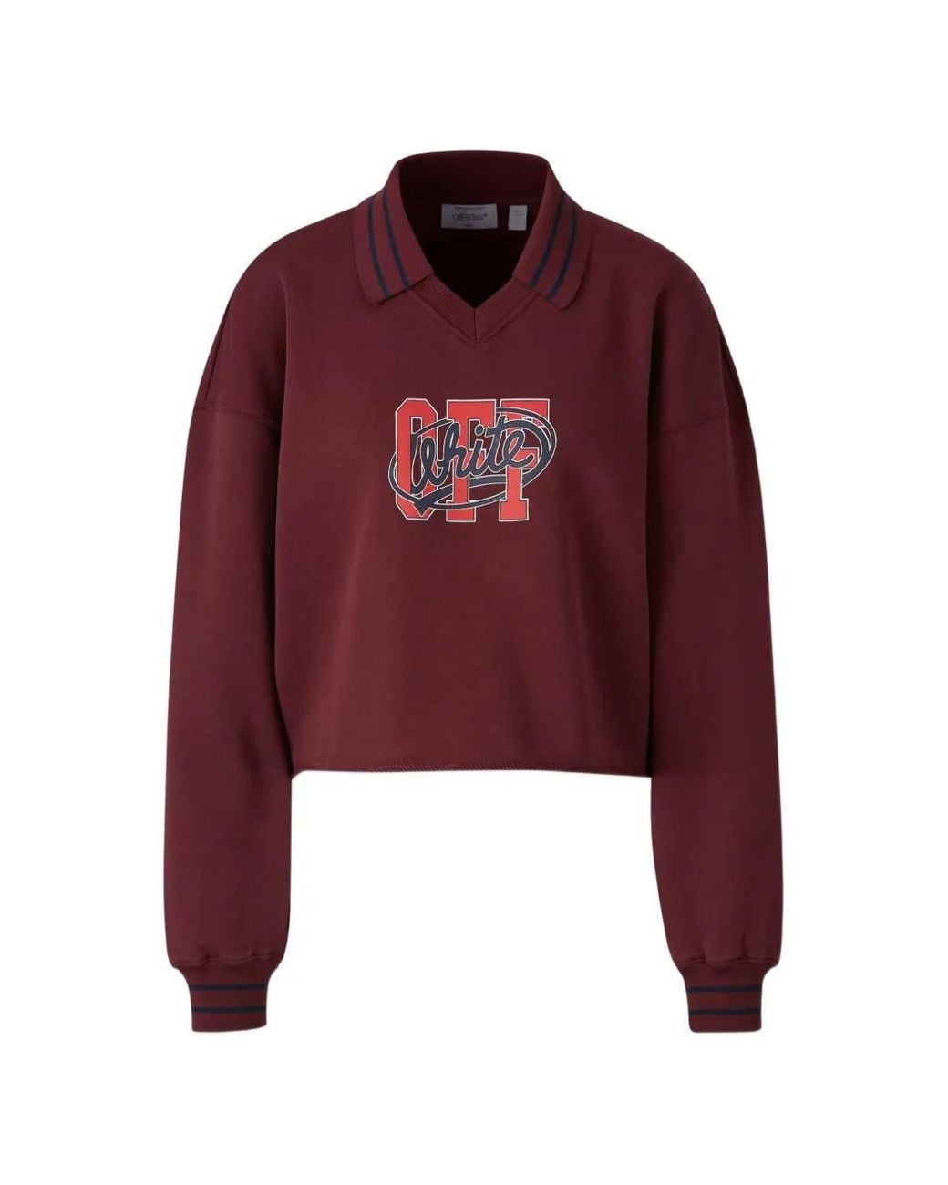 Off-White c/o Virgil Abloh Red Cropped Cotton Hoodie