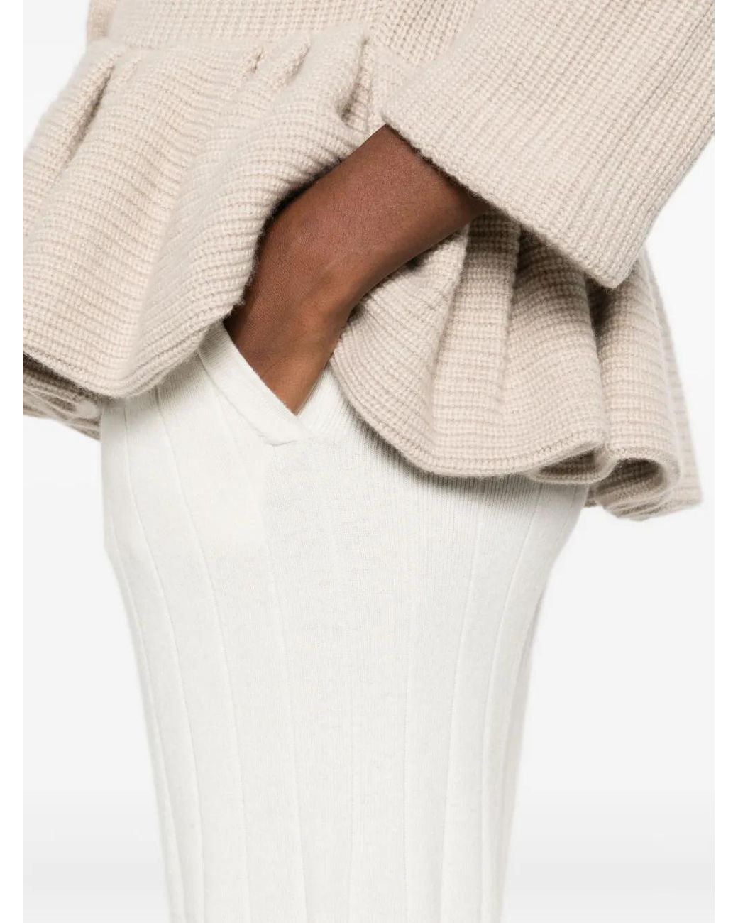 Max Mara Ribgebreide Broek in het White