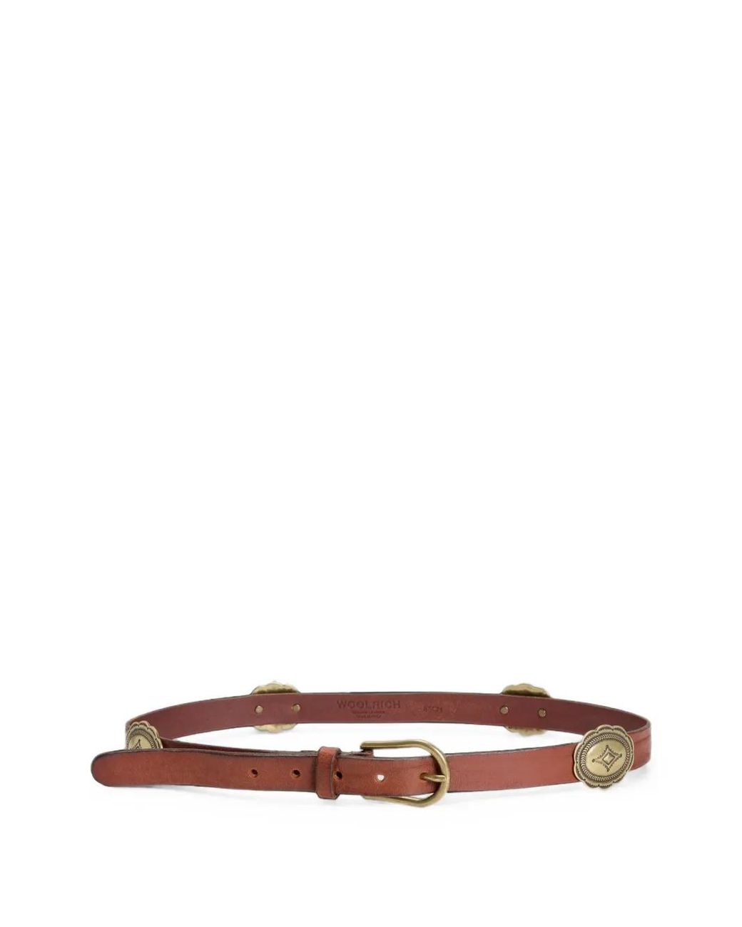Woolrich White Medallion-Embellished Leather Belt
