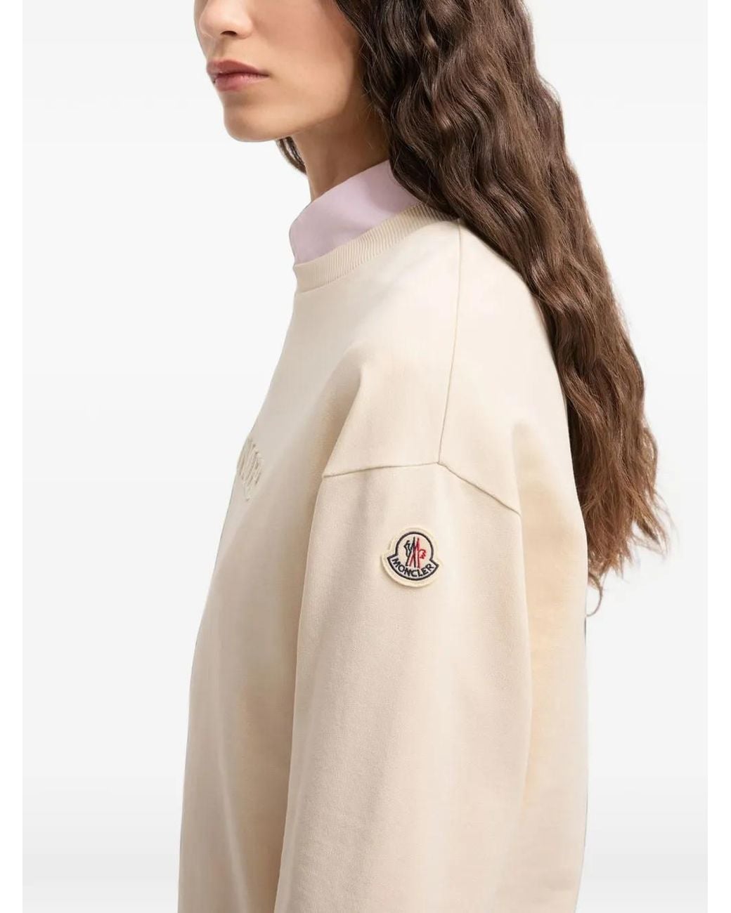 Moncler White Logo Cotton Sweatshirt