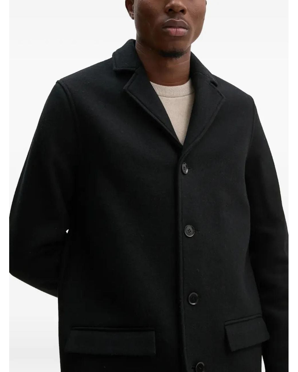 Samsøe & Samsøe Black Satesfa Button Coat for men