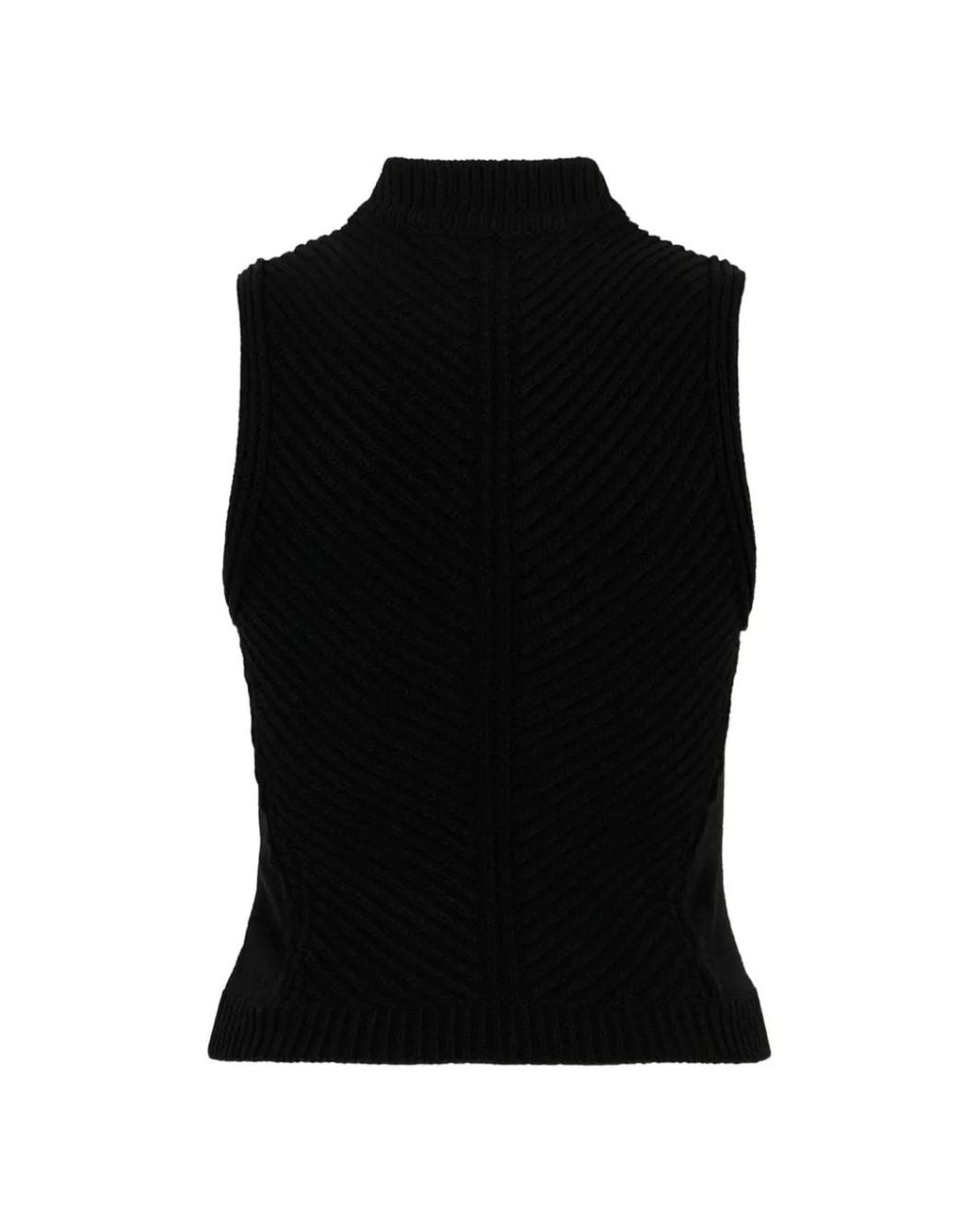 DSquared² Black Après Ski Ribbed-Knit Wool Top
