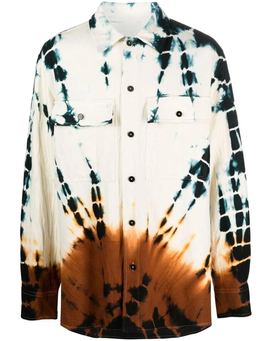 Jil Sander Gray Tie-Dye Chest Pocket Shirt for men