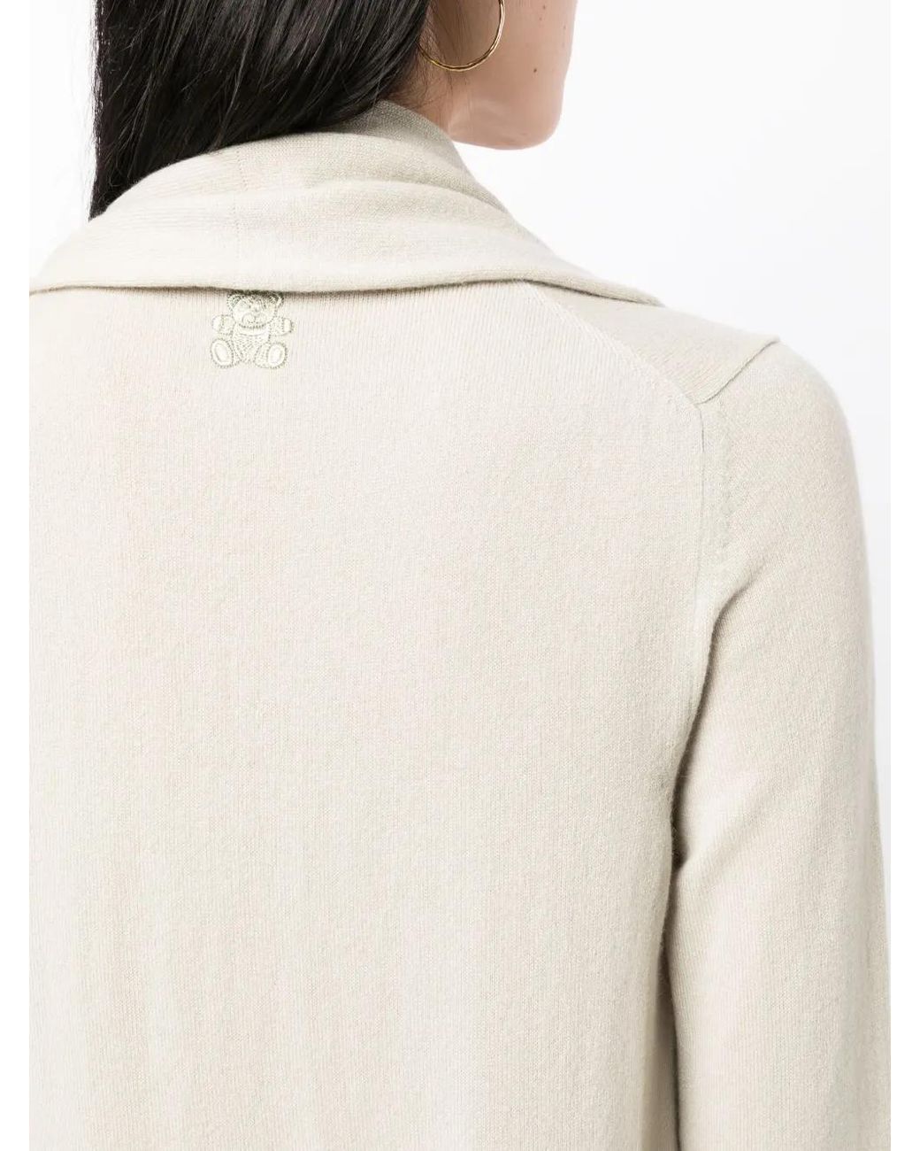 Teddy Cashmere White Venzia Open-Front Cashmere Cardigan