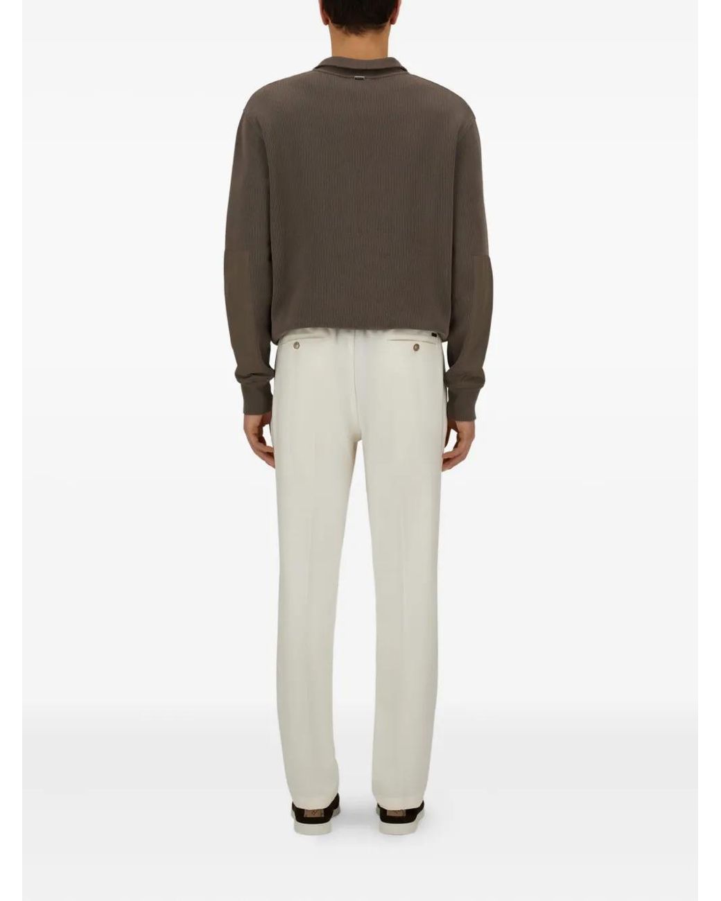 Straight Trousers Herno de hombre de color White