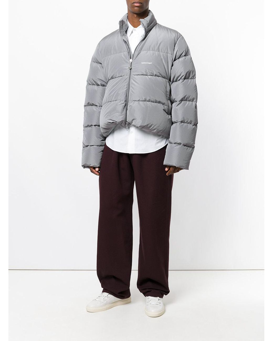 Balenciaga C Shape Puffer Jacket in Grey for Men | Lyst Canada