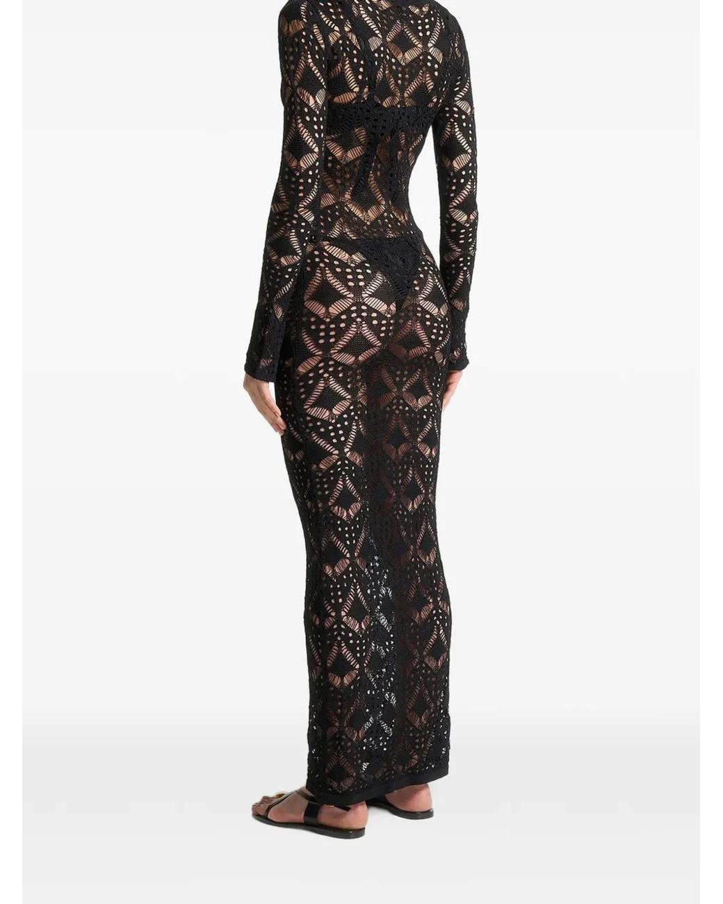 Manière De Voir Black Knit Longline Cover Up Cardigan