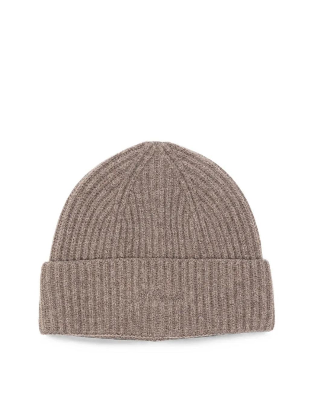 Mc2 Saint Barth Brown Ribbed-Knit St. Barth Beanie Hat