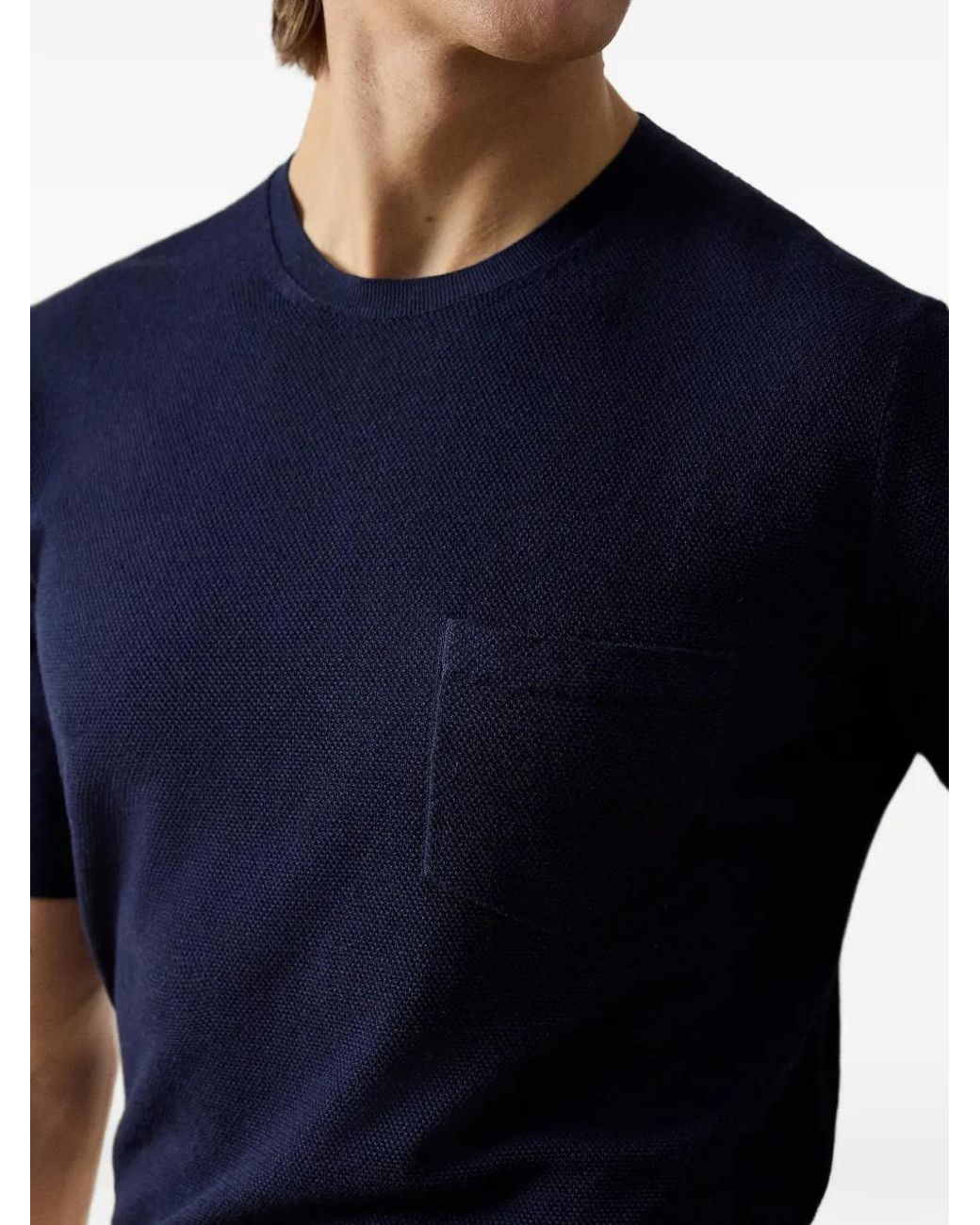 Ralph Lauren Blue T-Shirt En Maille À Manches Courtes for men