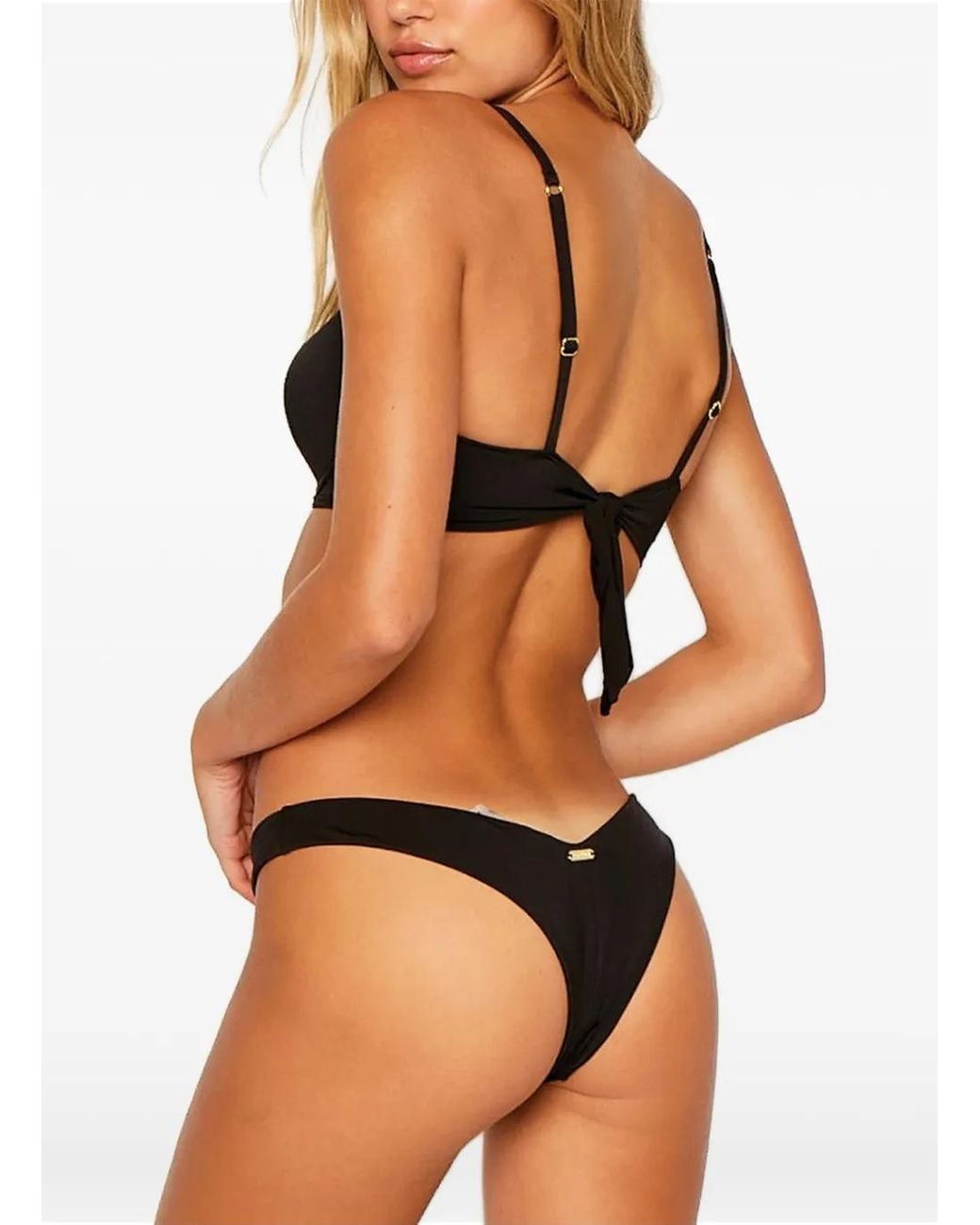 Beach Bunny Black Aria Logo-Plaque Bikini Bottoms