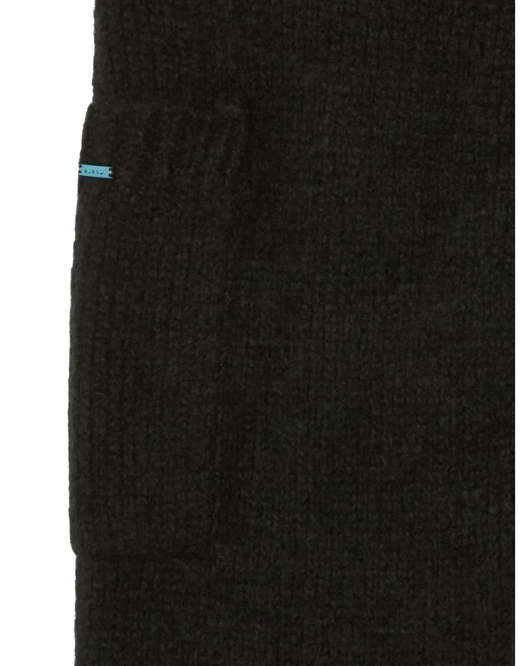 Alanui Black Drawstring Knitted Trousers for men