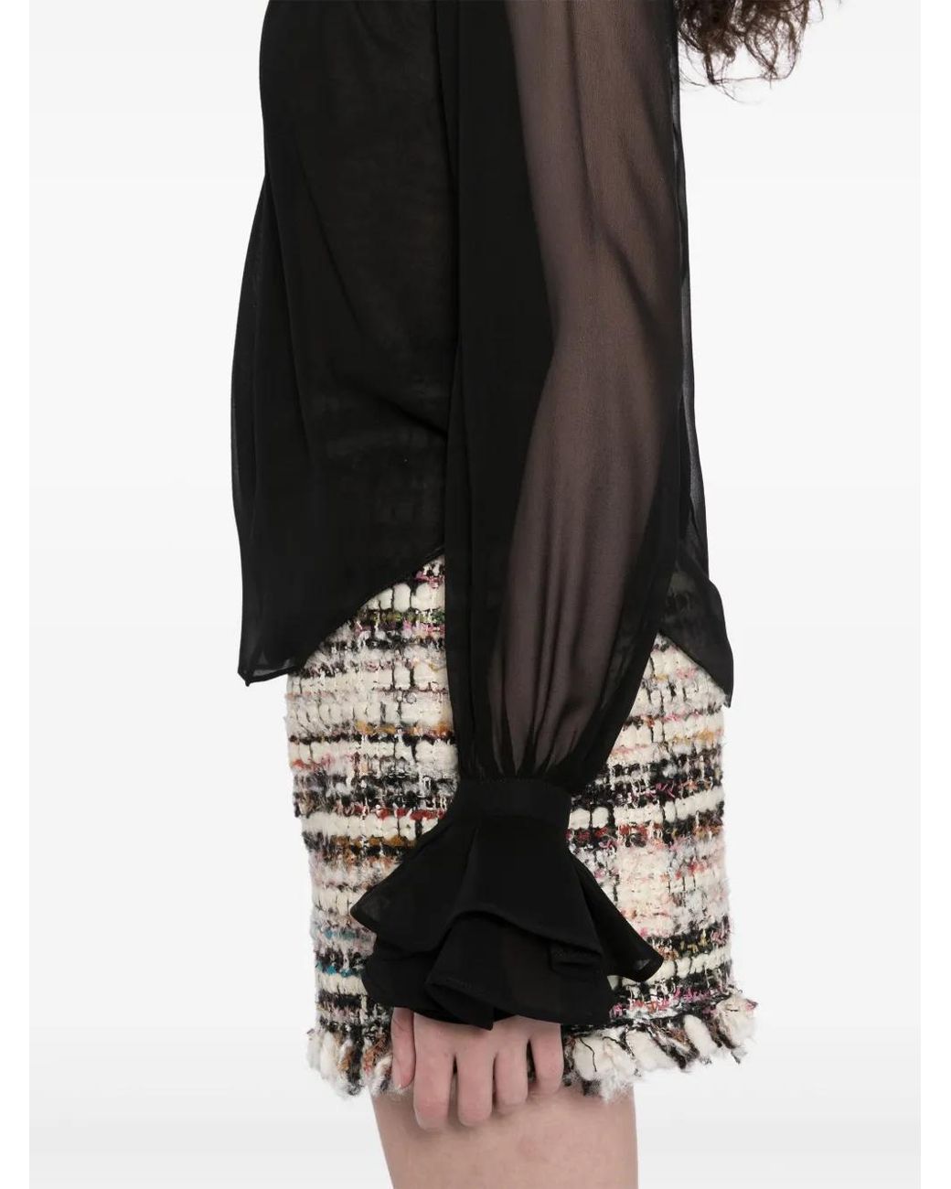 Giambattista Valli Black Semi-Sheer Top