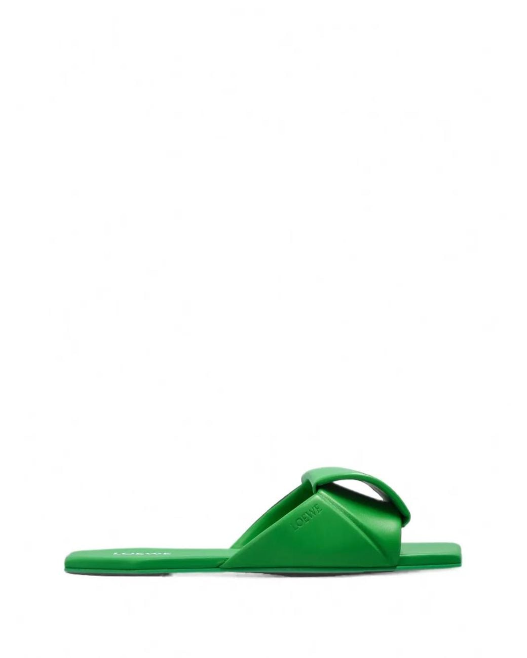 Loewe Green Origami Leather Sandals