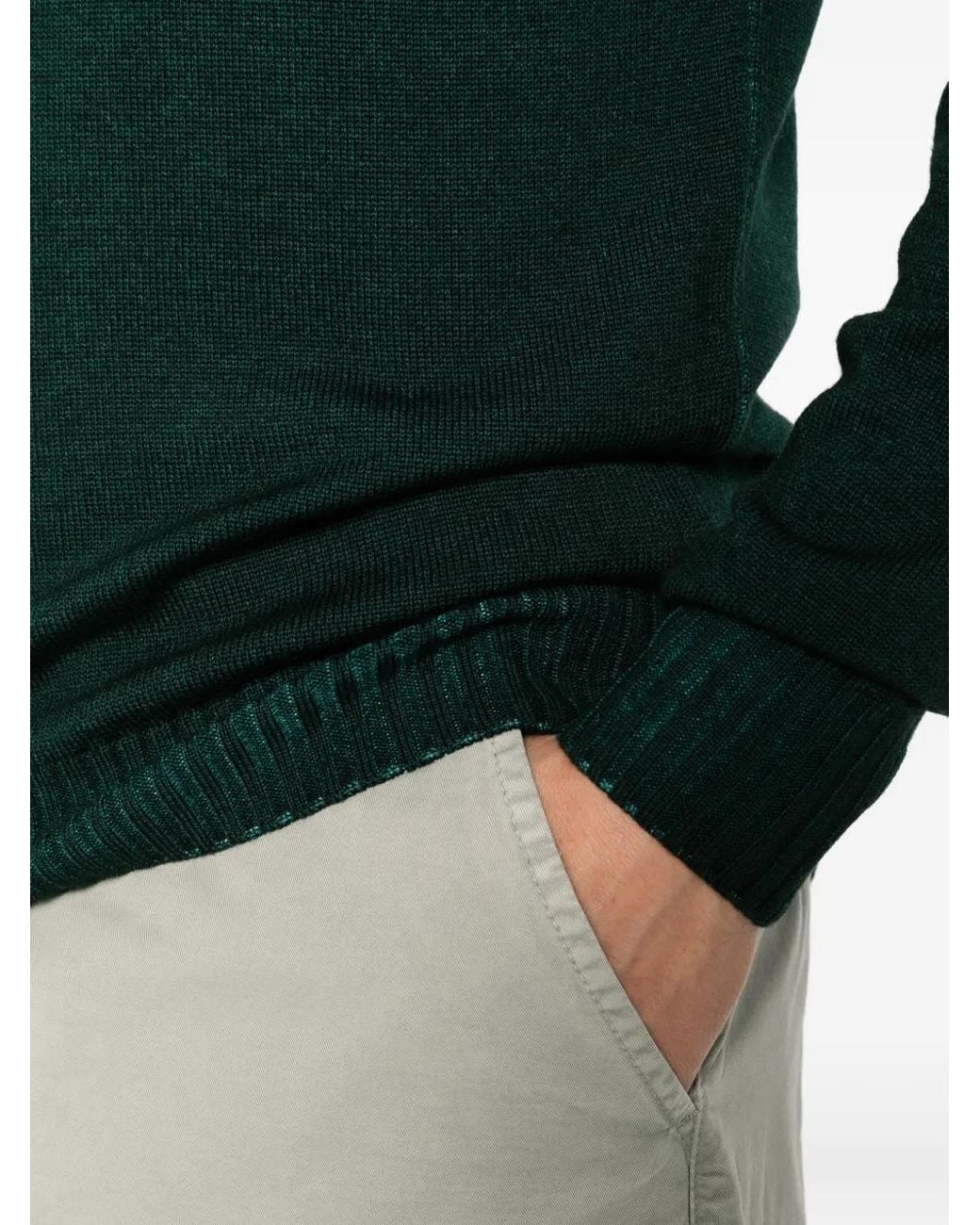FILIPPO DE LAURENTIIS Green Crew-Neck Long-Sleeve Sweater for men