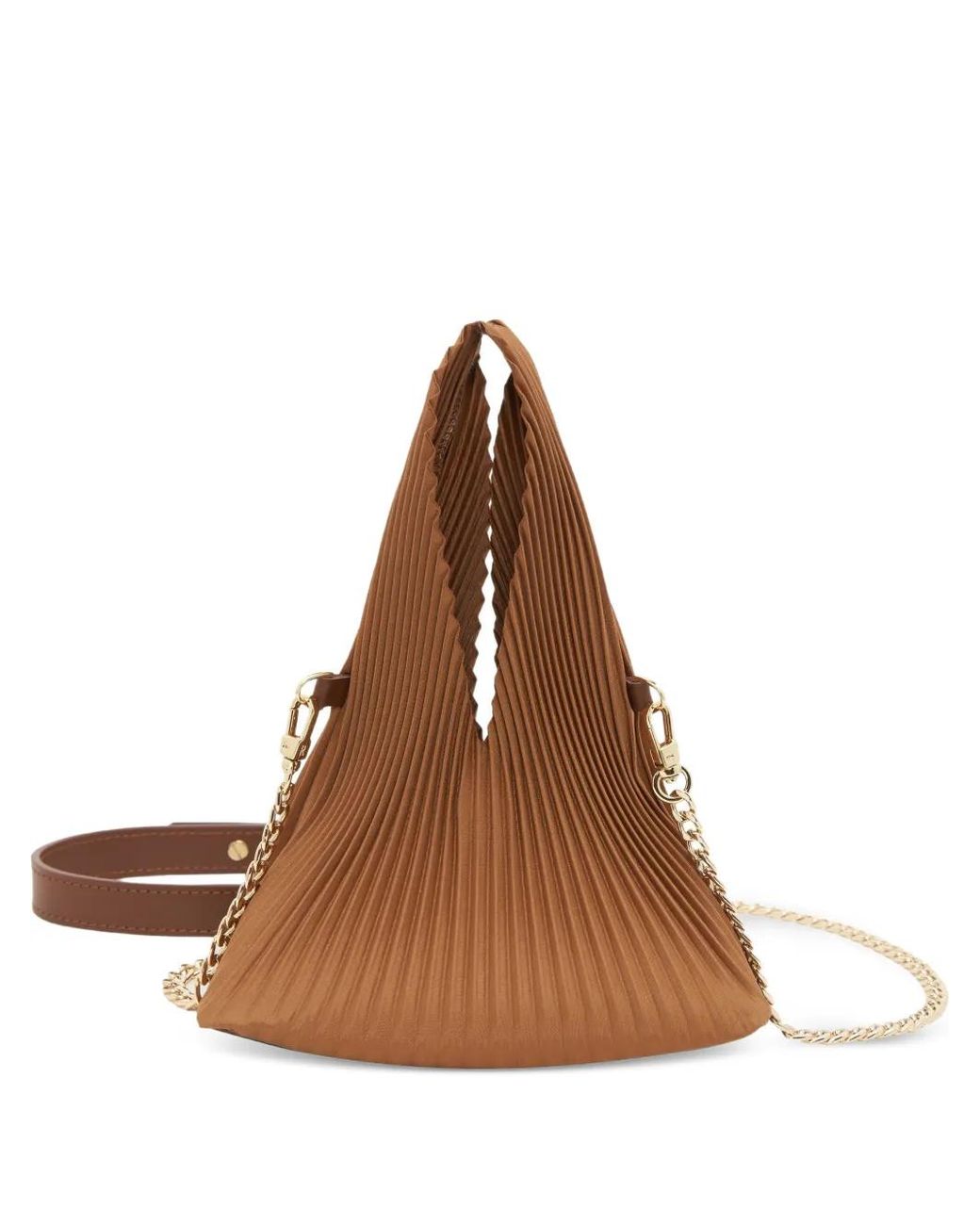 Repleat Brown Petite Pochette Hobo À Design Plissé