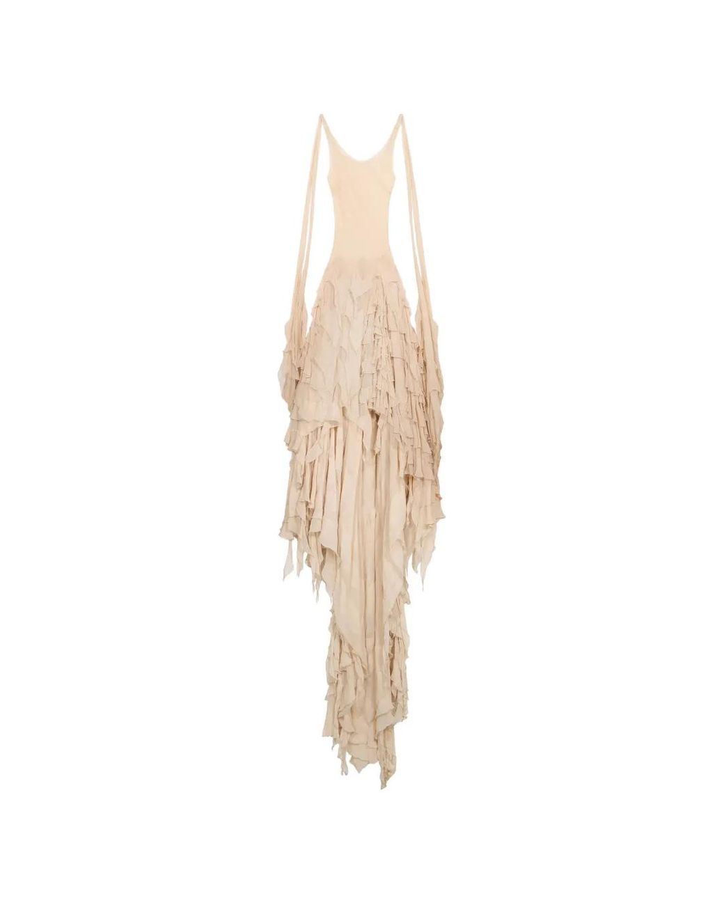 Blumarine White Ruffled Maxi Dress