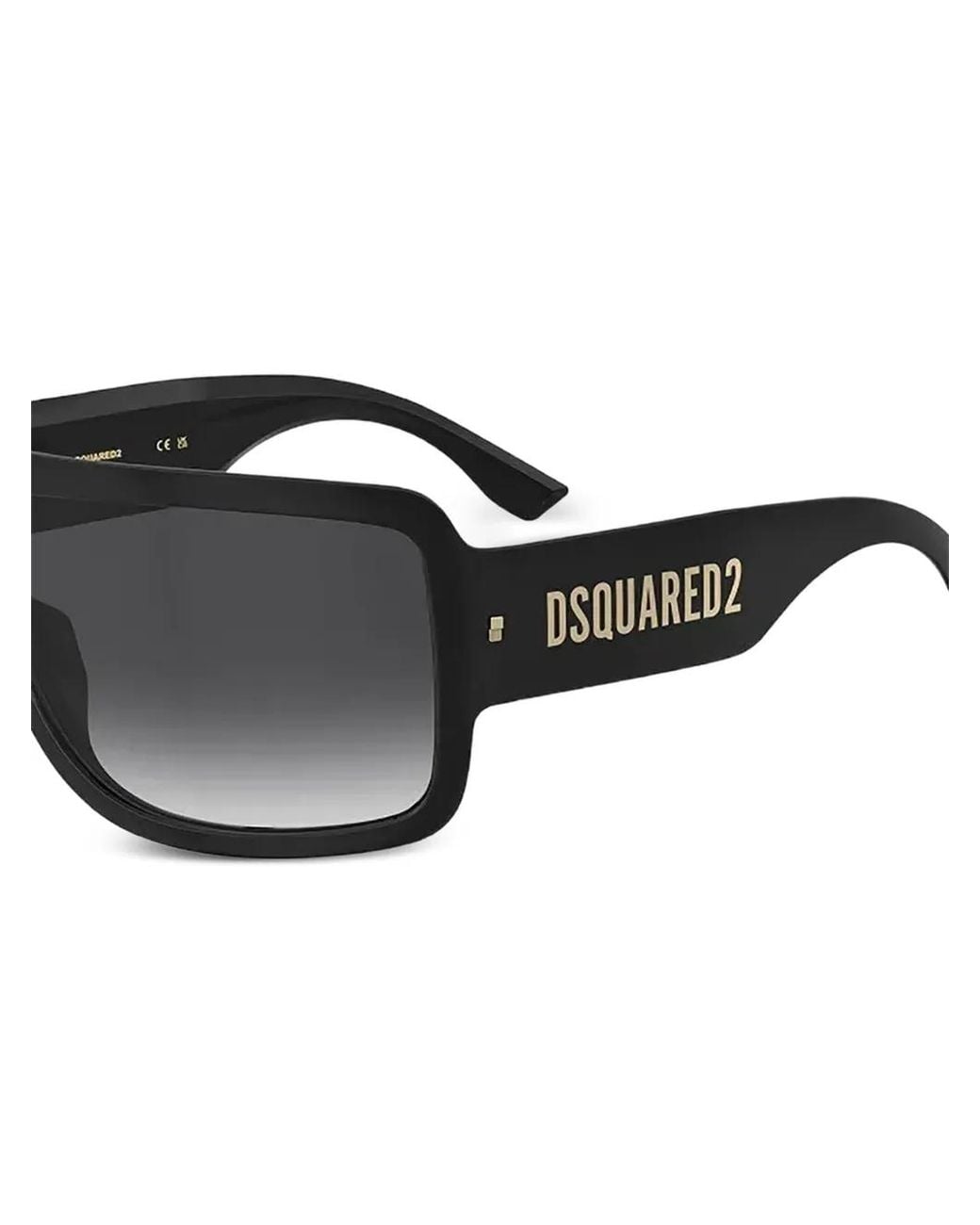 DSquared² Black Logo Rectangle-Frame Sunglasses for men
