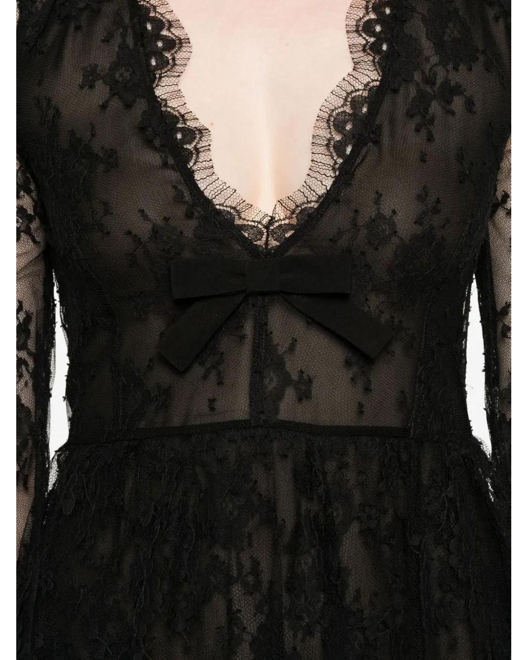 Alessandra Rich Black Lace Mini Dress