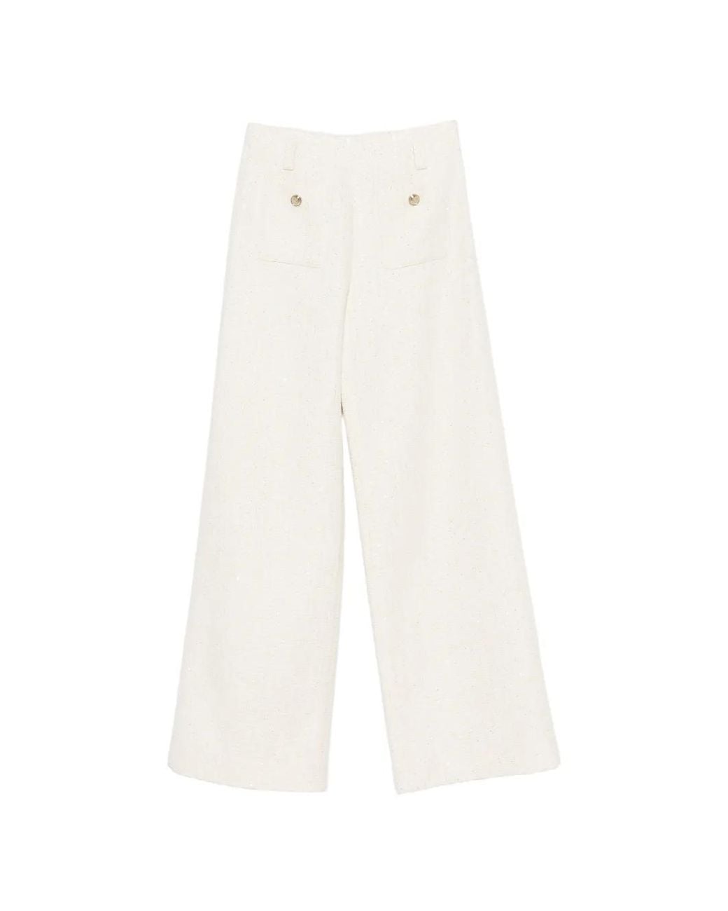 Maje White Pantalon À Coupe Droite