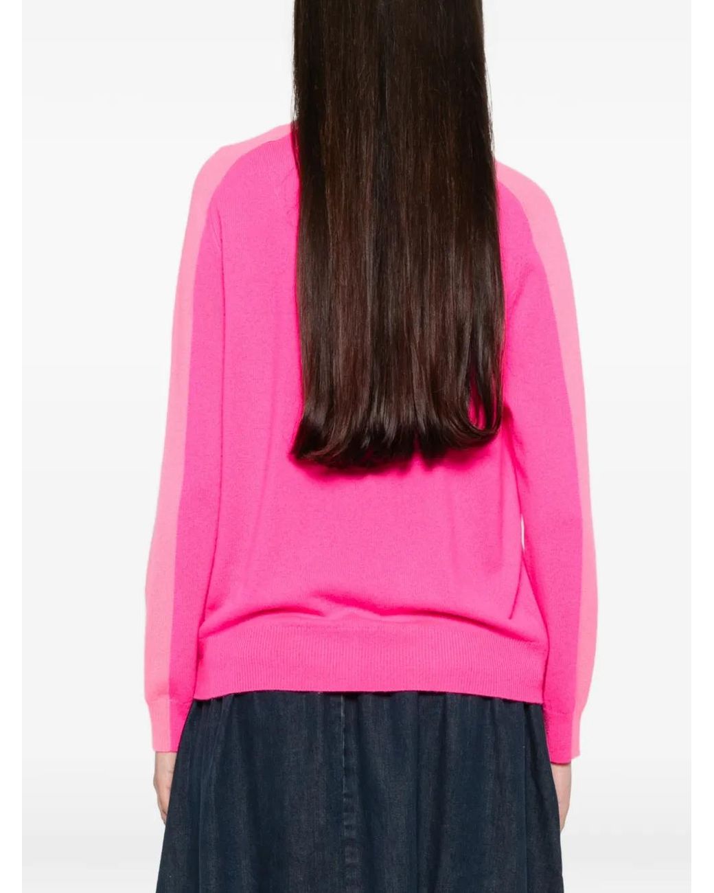 From Future Pink Cardigan Bicolore À Col V