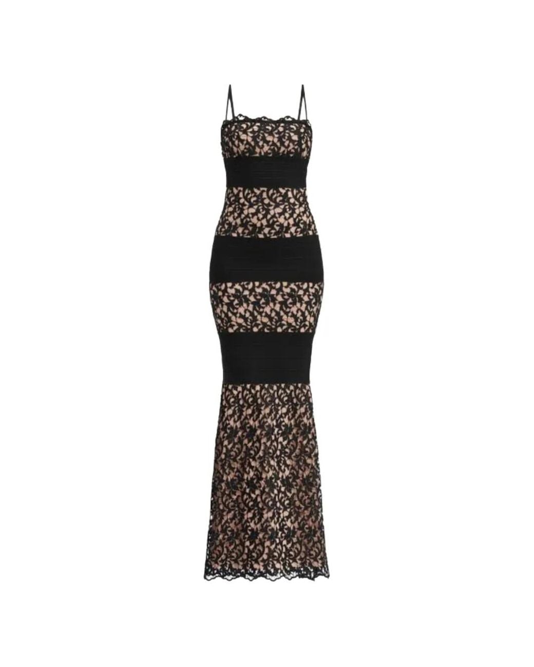 Hervé Léger White Marielle Guipure Lace Maxi Dress